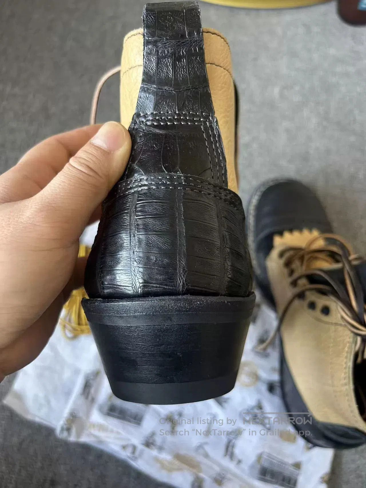 Japanese Brand whites boots in crocodile and bull leather. Size US 9 / EU 42 - 5 Thumbnail