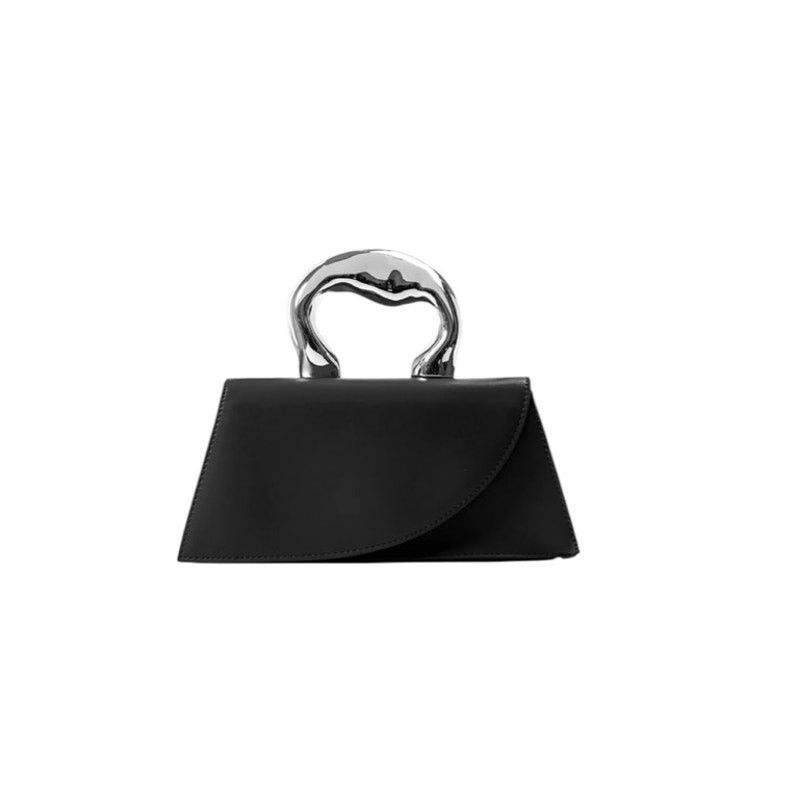 Micas Women's Black Trapezoid Tote Handle Shoulder Strap Bag