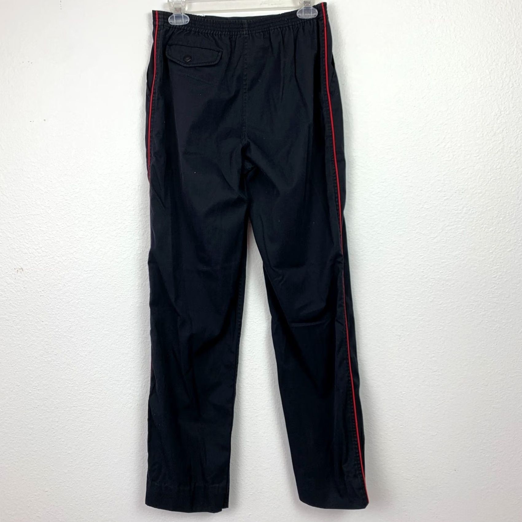 Vintage Trax Pants Mens Small Jogger Elastic Waist Zipper Tapered Inseam 31 Black Polyester Blend Athletic Regular Size S Size US 29 - 3 Thumbnail