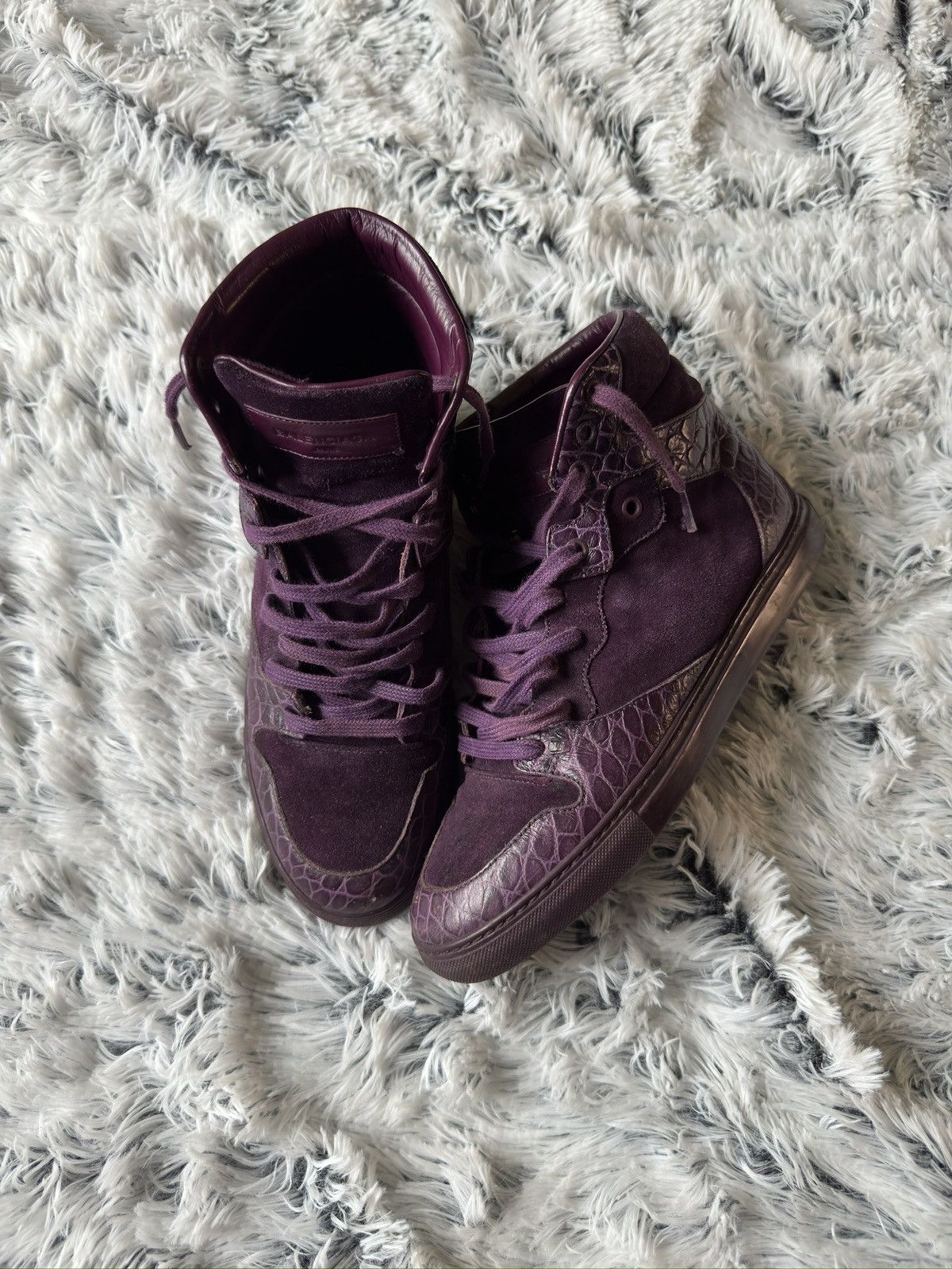 Balenciaga Purple Croc High Tops