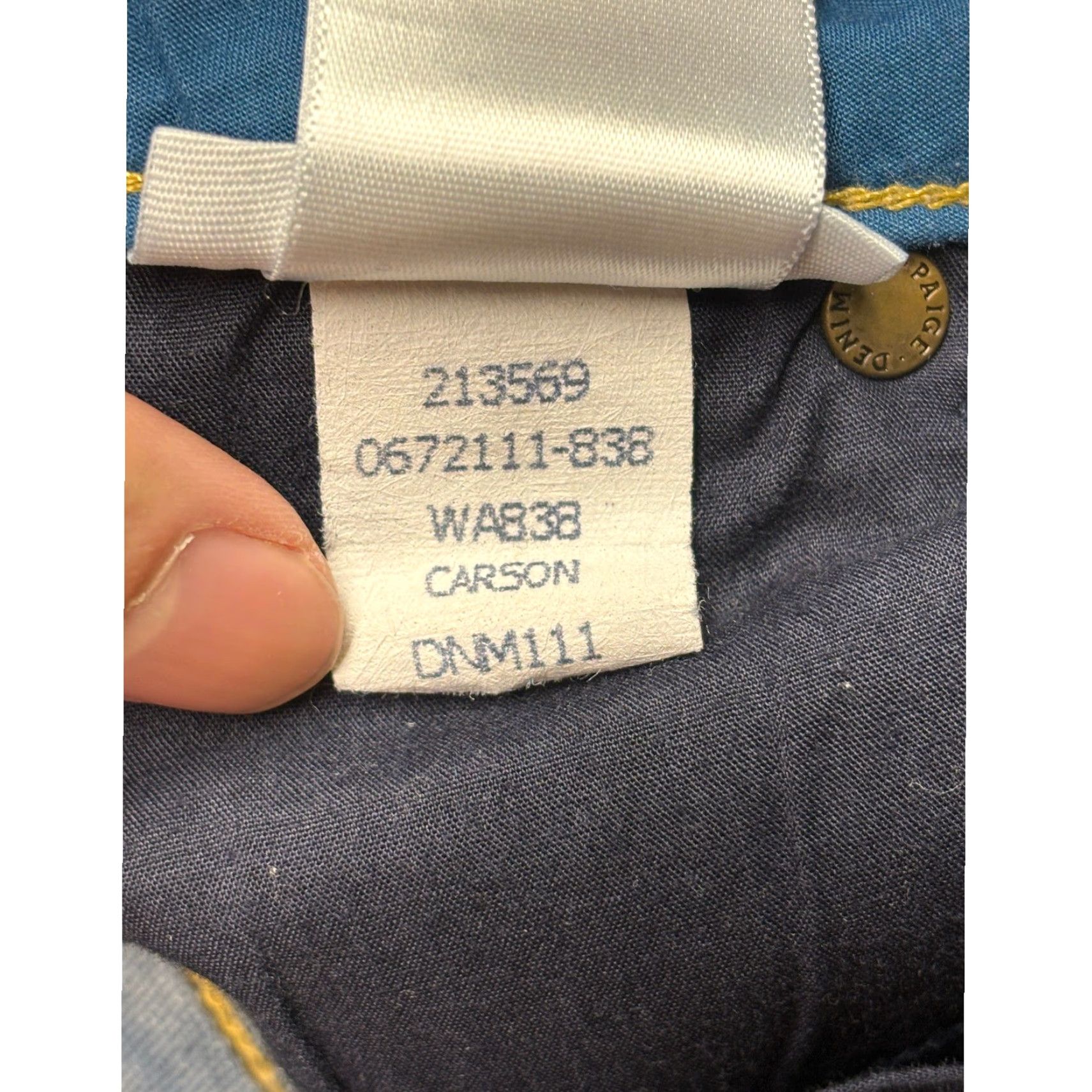 Paige Paige Hidden Hills Petite Flare Jeans Dark Wash Carson WA838 Womens 28X31 USA Size 28" / US 6 / IT 42 - 7 Thumbnail
