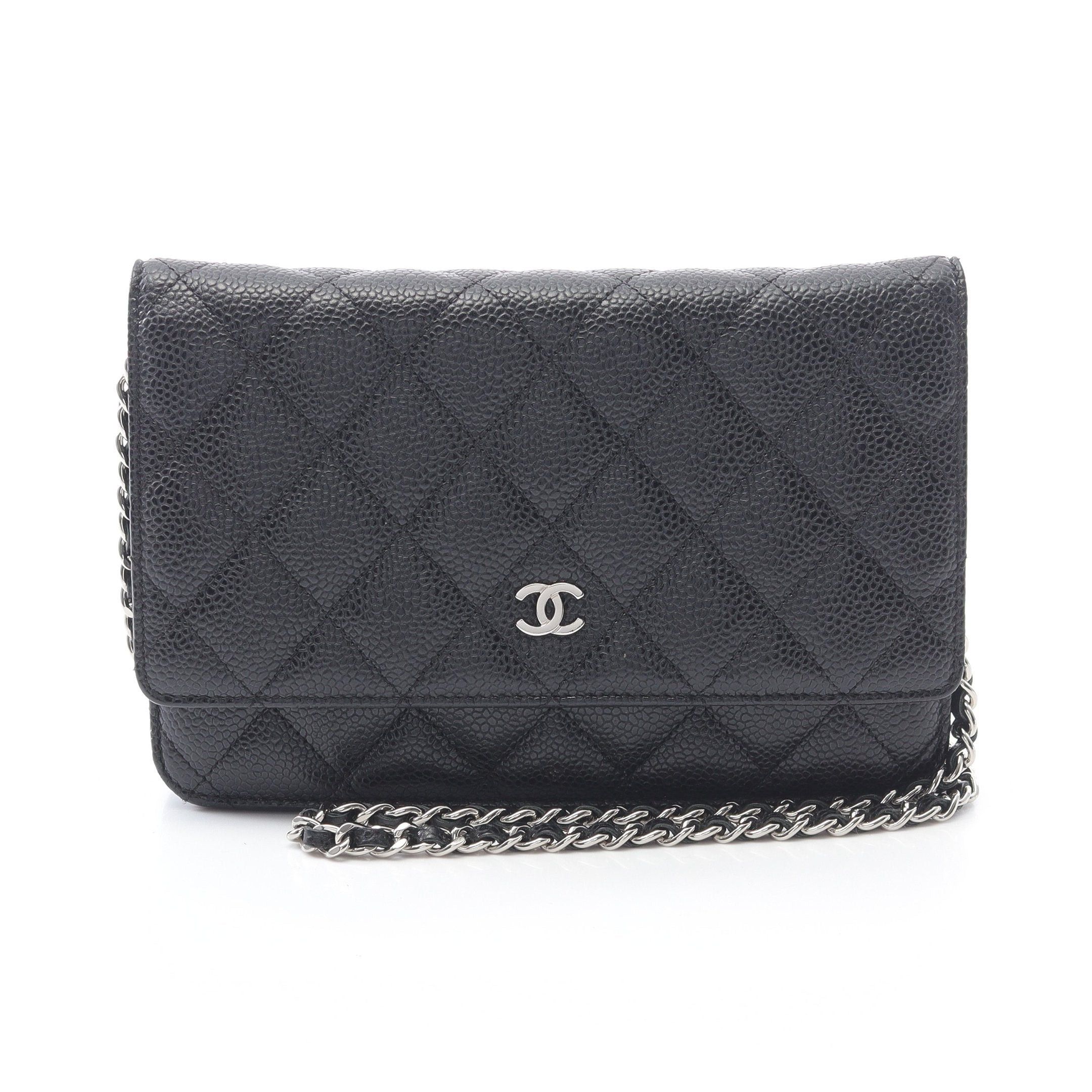 Chanel Chanel Matelasse Chain Wallet Caviar Skin Black Silver Hardware Size ONE SIZE - 1 Thumbnail