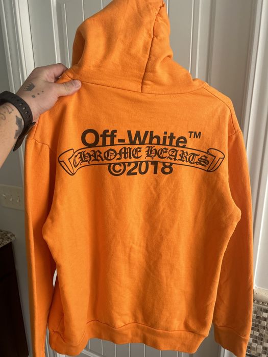 Off white x chrome best sale hearts hoodie