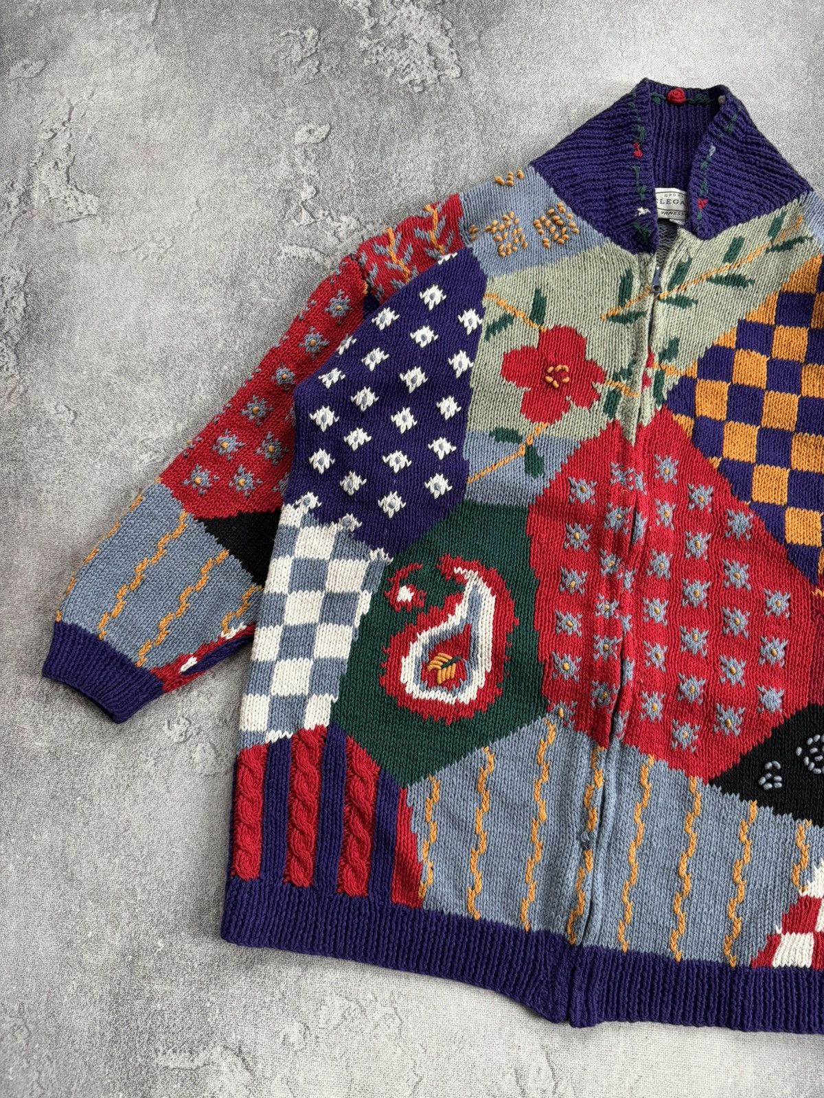 Kanata Hand Knits Vintage Retro M/size Hand knitwear zip sweater cardigan 90s Size M / US 6-8 / IT 42-44 - 9 Thumbnail