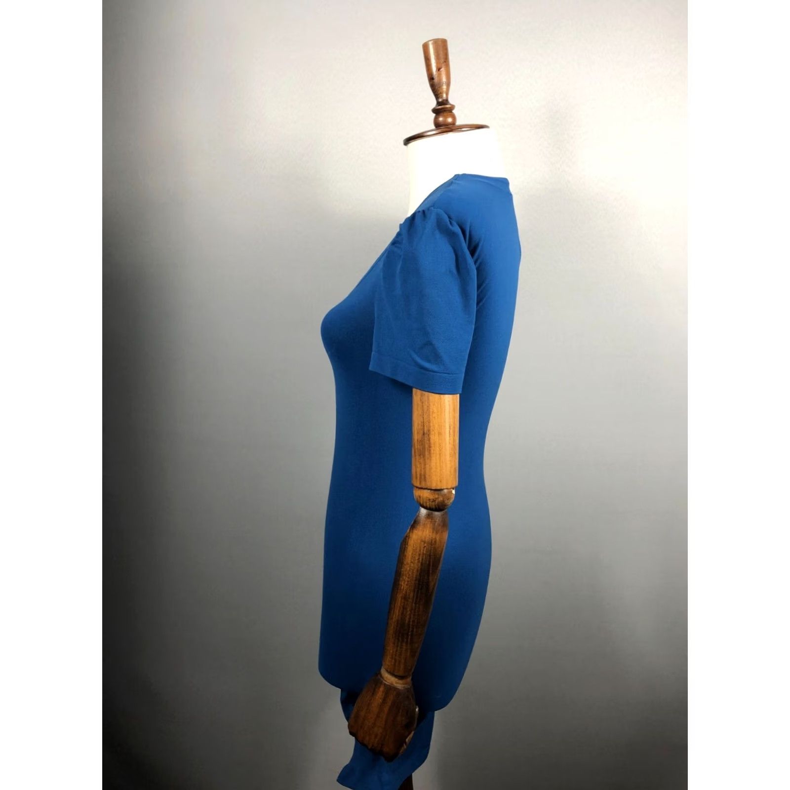 Wolford Wolford Blue Women Dress Nylon Elastane Short Sleeve Scoop Neck Asymmetric Hem Mini Size S Size S / US 4 / IT 40 - 2 Thumbnail