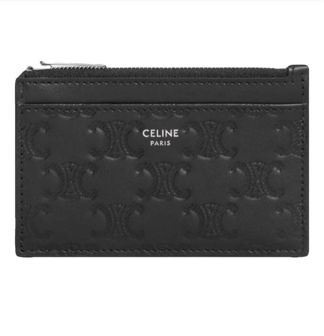 Celine CELINE Triomphe Embossed Zipped Card Holder Size ONE SIZE - 1 Thumbnail