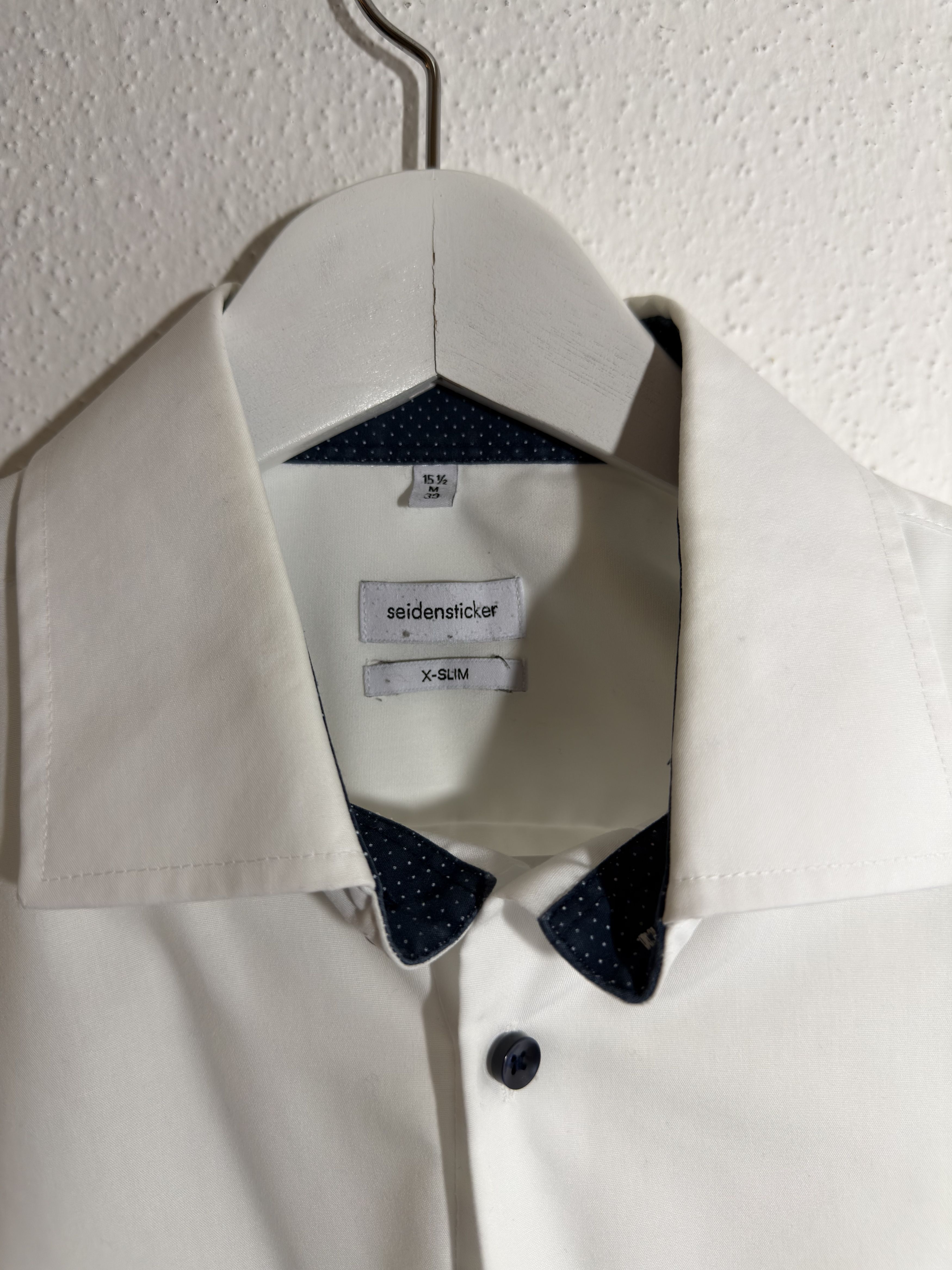Other Original Seidensticker White Shirt with Black Buttons Size 38L - 2 Thumbnail