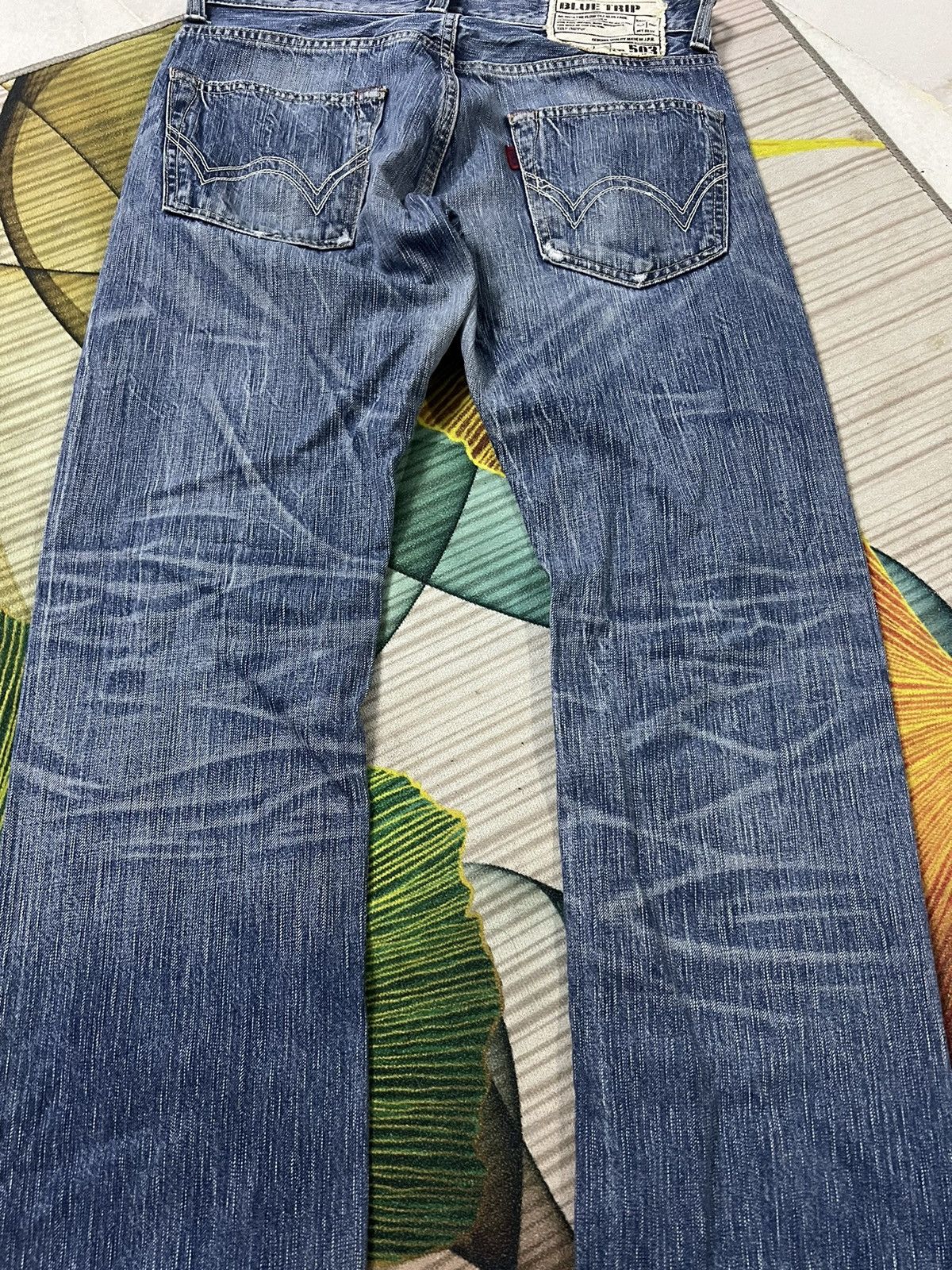 Edwin × If Six Was Nine × Le Grande Bleu (L.G.B.) 💥FLARE💥VINTAGE EDWIN 503 BLUE TRIP JEANS JAPAN Size US 31 - 9 Thumbnail