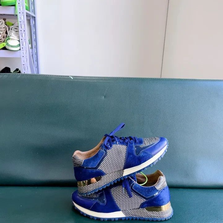 Louis Vuitton Louis Vuitton Blue Mesh Lace-Up Sports Sneakers -2508 Size US 5.5 / EU 38 - 8 Thumbnail
