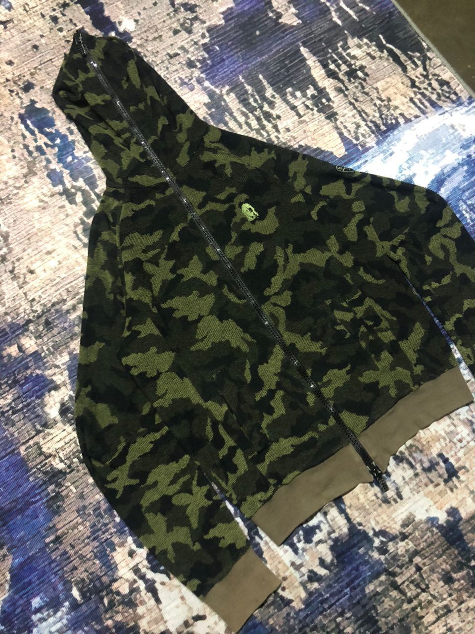 Japanese Brand Dartin Bonarpato Camouflage Hoodie Full Zip Velvet Size US M / EU 48-50 / 2 - 6 Thumbnail