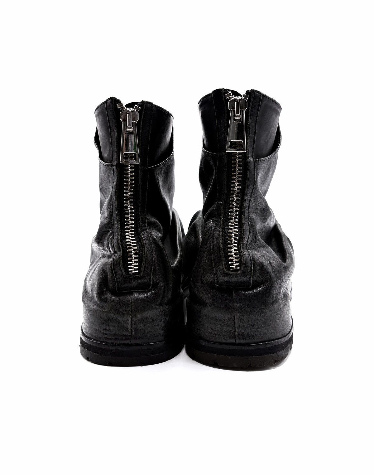 424 424 Marathon Distressed Black Leather Boots Size US 11 / EU 44 - 6 Thumbnail