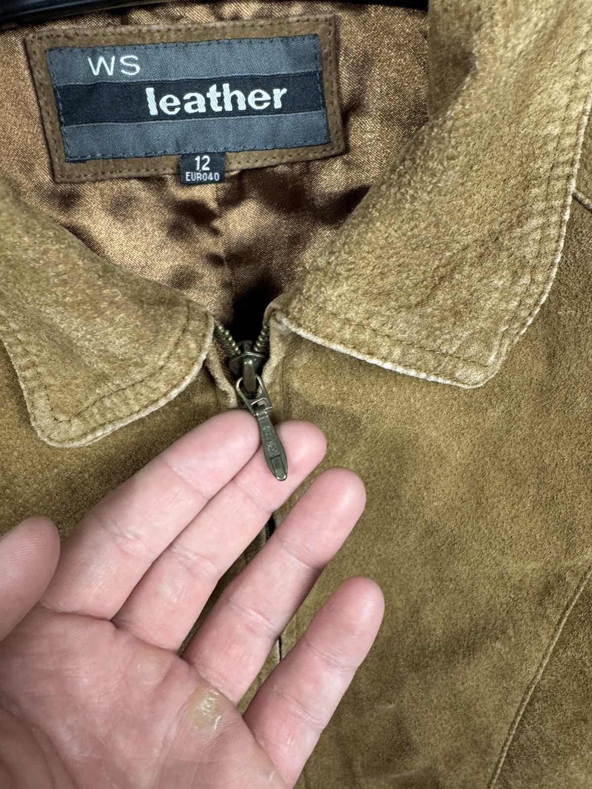 Other Vintage Women’s Brown Suede Leather Jacket Zip Up Short Y2K Size M / US 6-8 / IT 42-44 - 5 Thumbnail