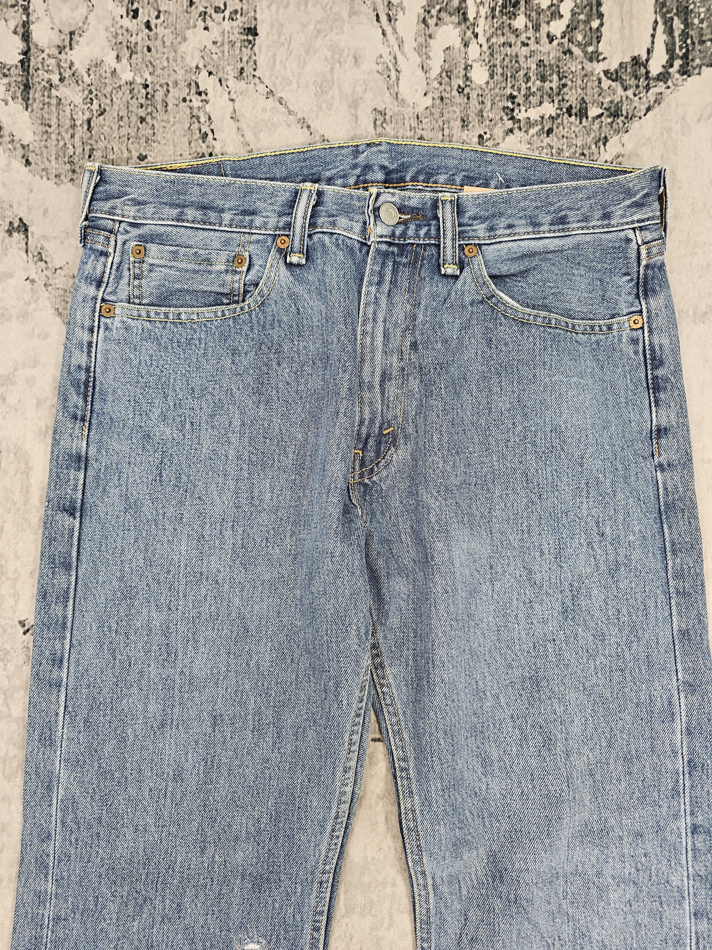 Levi's Vintage Clothing Vtg LEVIS 505 Faded Stain Cropped Blue Jeans 33X29 L0510 Size US 33 - 8 Thumbnail