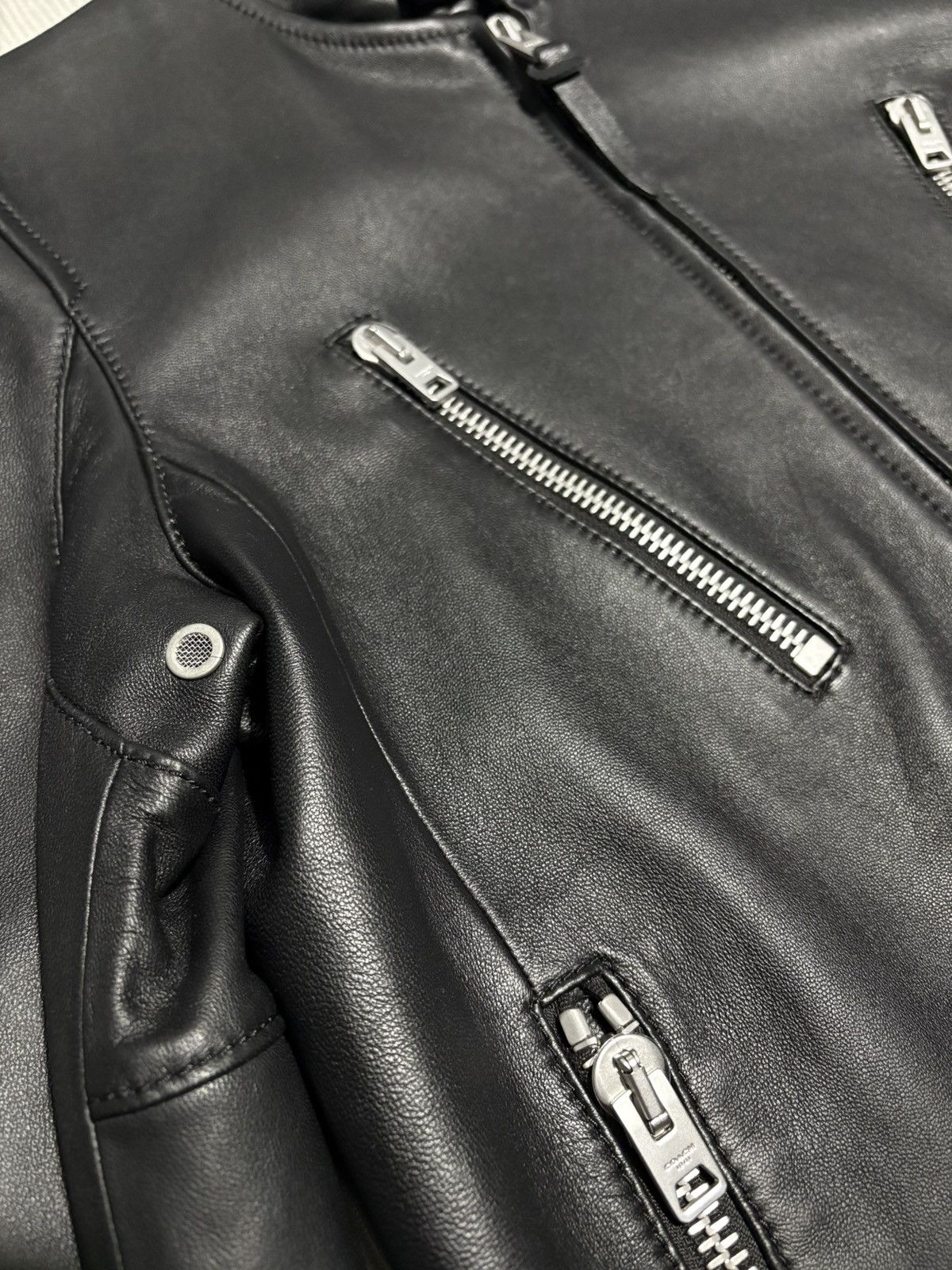 Coach 48 Coach Lambskin leather jacket 5 zip motorcycle biker vtg Size US M / EU 48-50 / 2 - 7 Thumbnail
