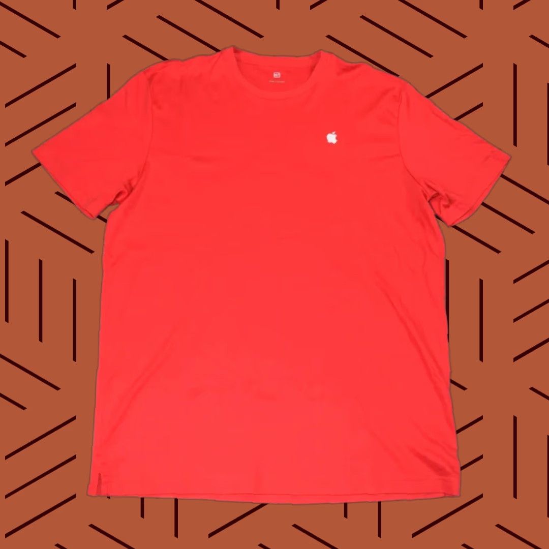 Apple APPLE Shirt Adult XLT Red Logo Embroidered Cotton T-Shirt Mens Size US XL / EU 56 / 4 - 1 Thumbnail