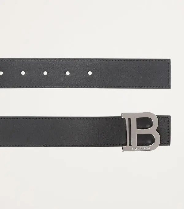 Balmain o1s1wg111225 Size:OS/Leather B Logo Belt in Black Size ONE SIZE - 5 Thumbnail