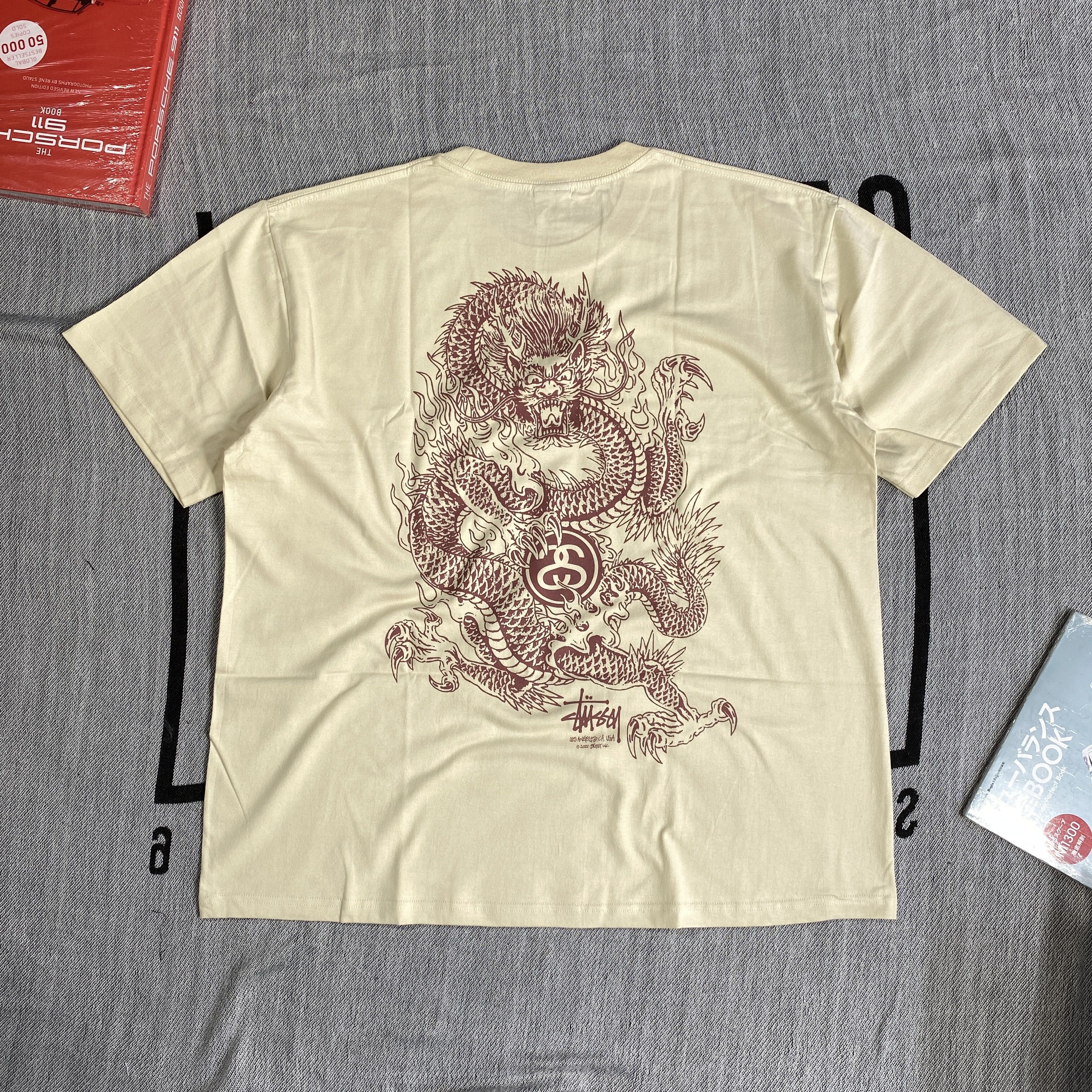 image of Stussy Dragon Art Tee Large in Putty, Men's