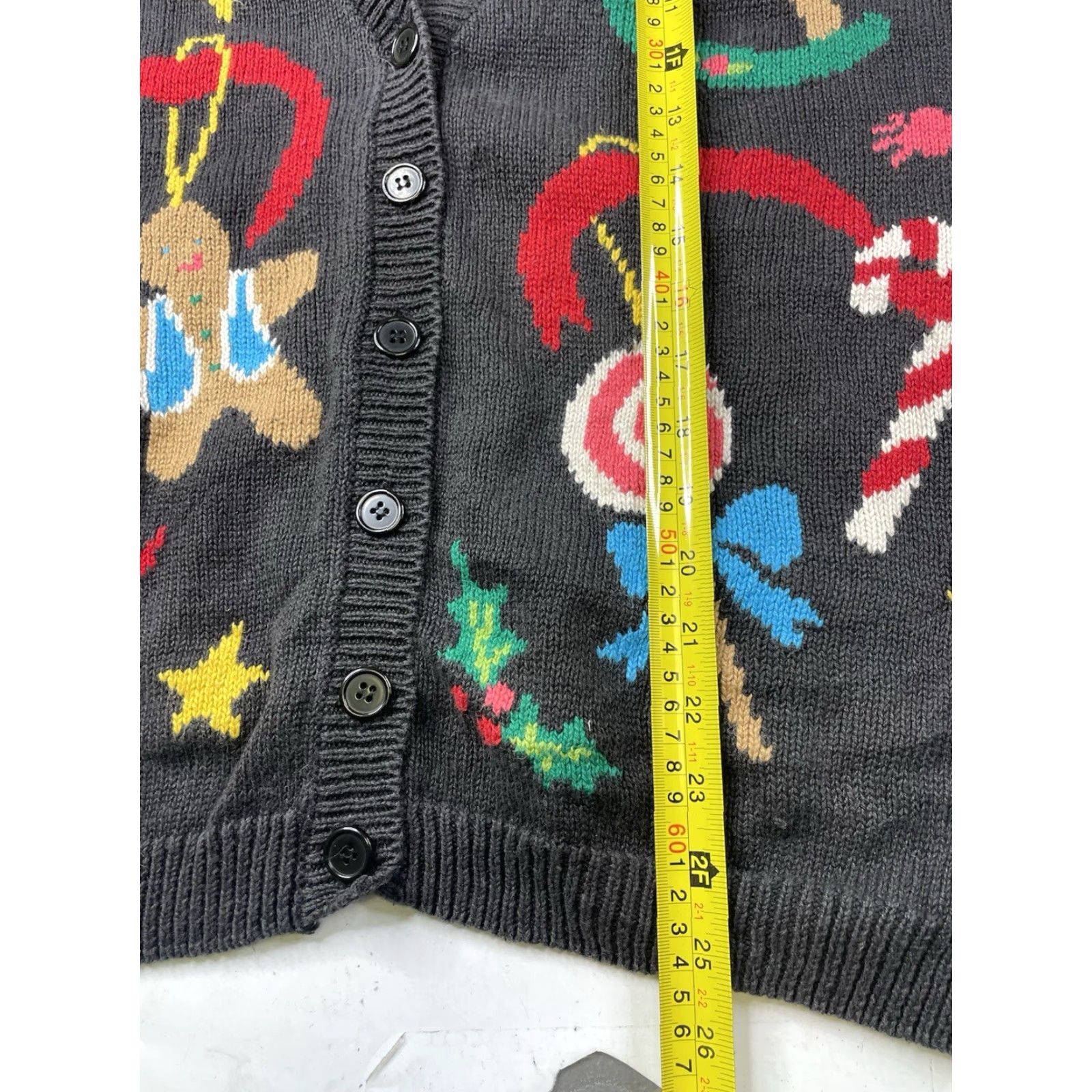 Vintage VINTAGE Herman Geist Black Christmas Knit Cardigan Sweater Womens Large L Cardigan Christmas Womens Size L / US 10 / IT 46 - 4 Thumbnail