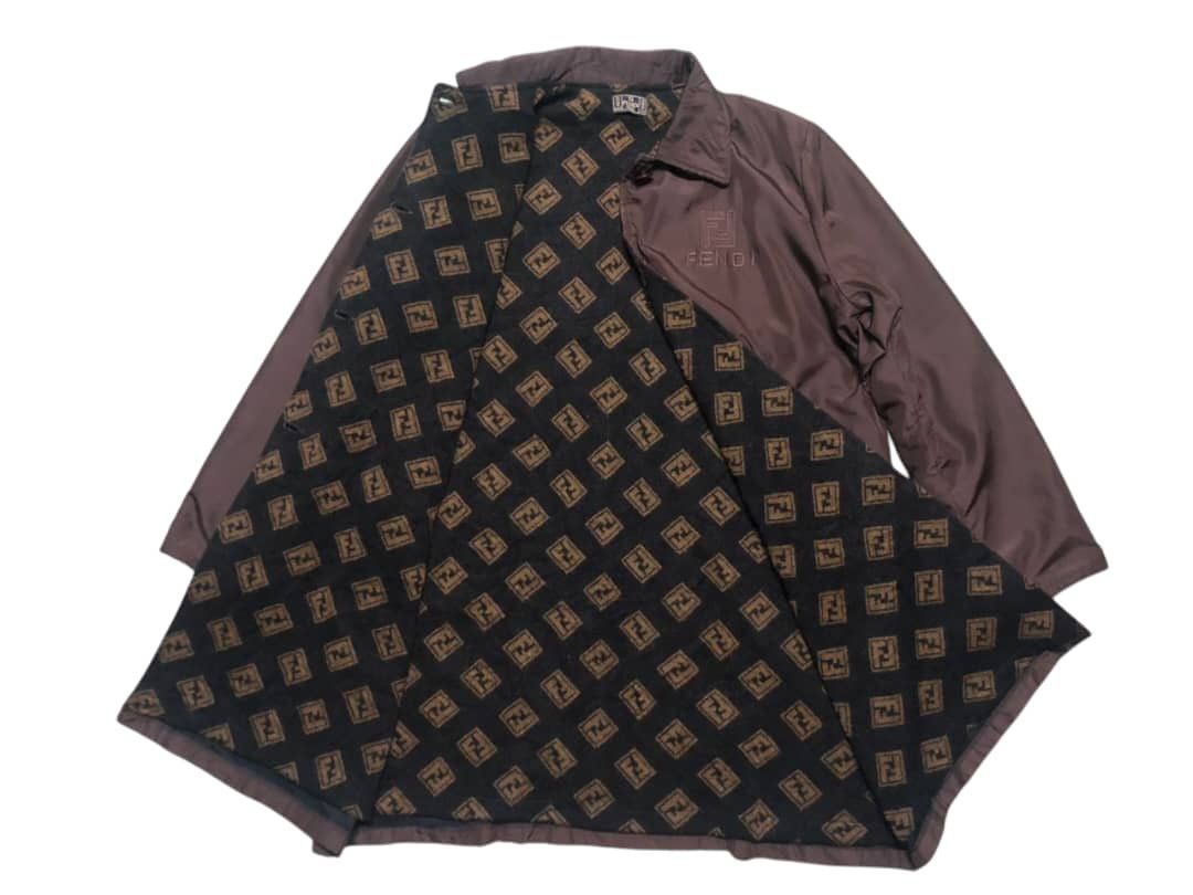 Vintage Fendi Mare Big Logo Monogram FF Lining TrenchCoat