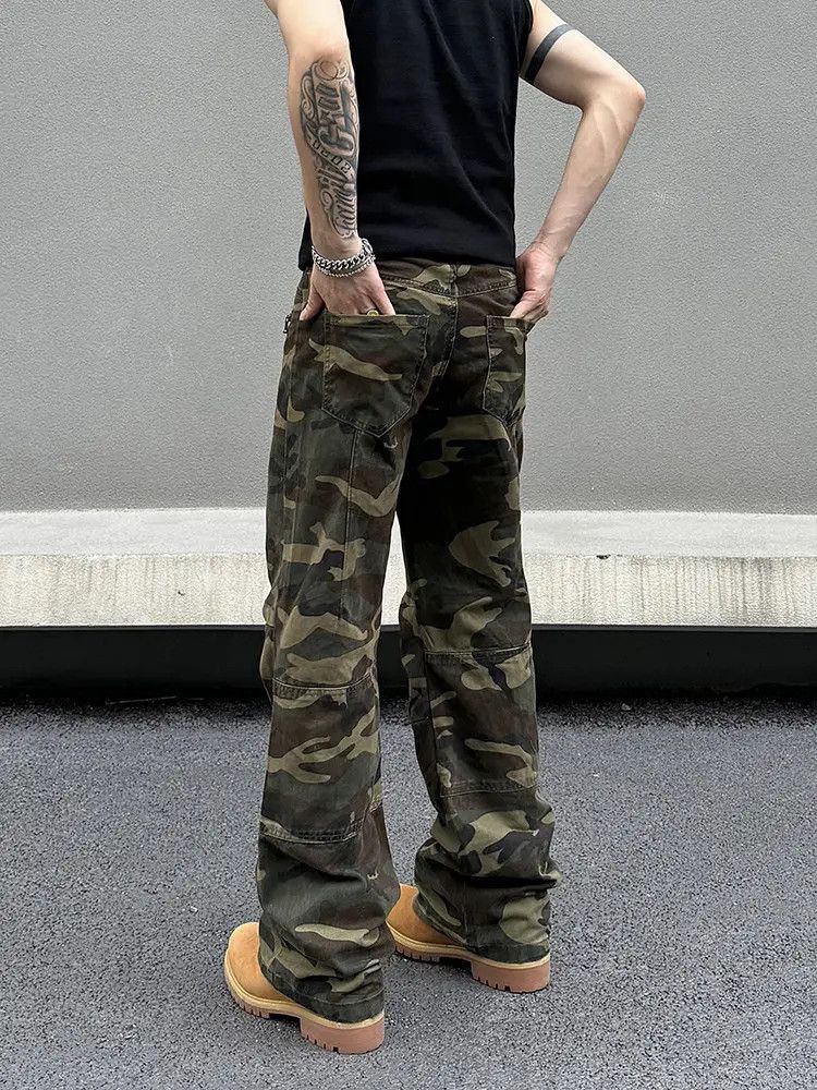Japanese Brand × Jean Camo Stack Wide Leg Pants, Flared Pants Size US 28 / EU 44 - 2 Thumbnail