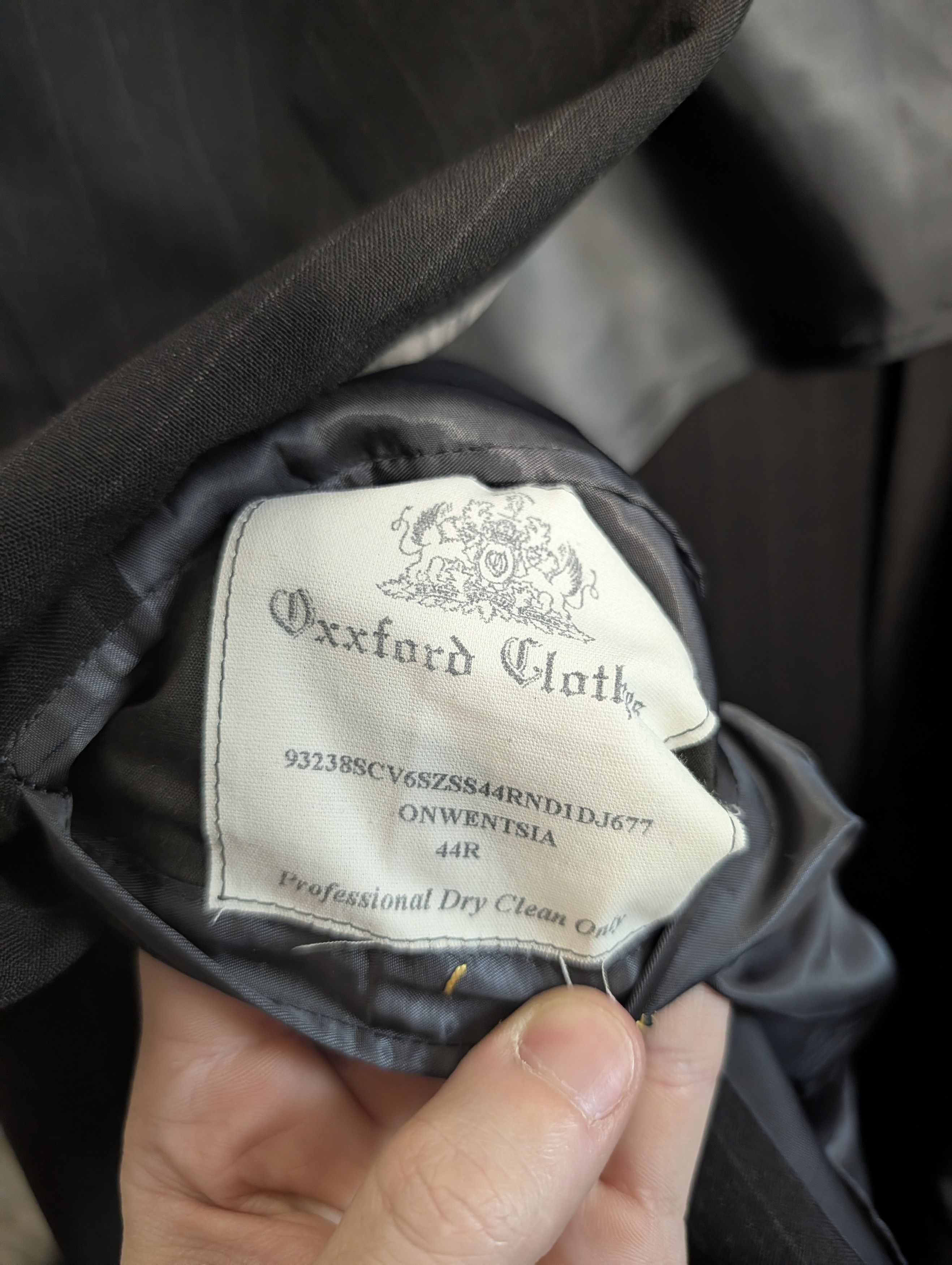 Oxxford Clothes 2pc Brown Pinstripe Super 100s Handmade Suit 44R Size 44R - 17 Thumbnail