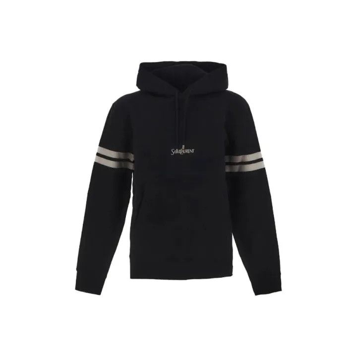 Saint Laurent Paris Saint Laurent Black Striped Hoodie for Women 0079 Size M / US 6-8 / IT 42-44 - 1 Thumbnail