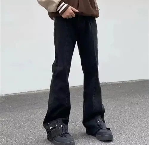 Jean Custom Flared Black Denim Jeans Size US 32 / EU 48 - 1 Thumbnail
