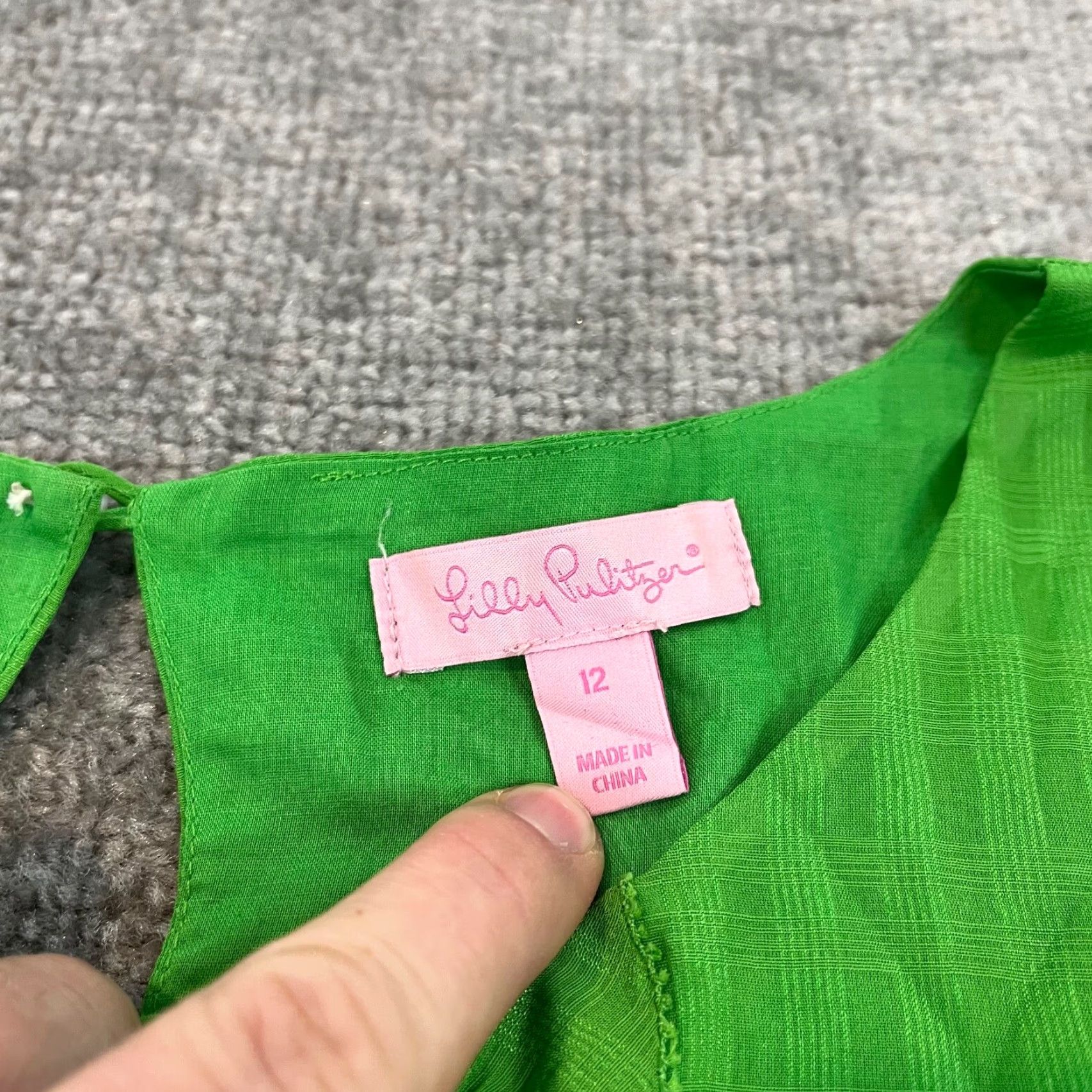 Lilly Pulitzer VINTAGE Lilly Pulitzer Silk Blouse Women's Size 12 Green Striped Ruffle Button Shirt Casual Size XL / US 12-14 / IT 48-50 - 3 Thumbnail