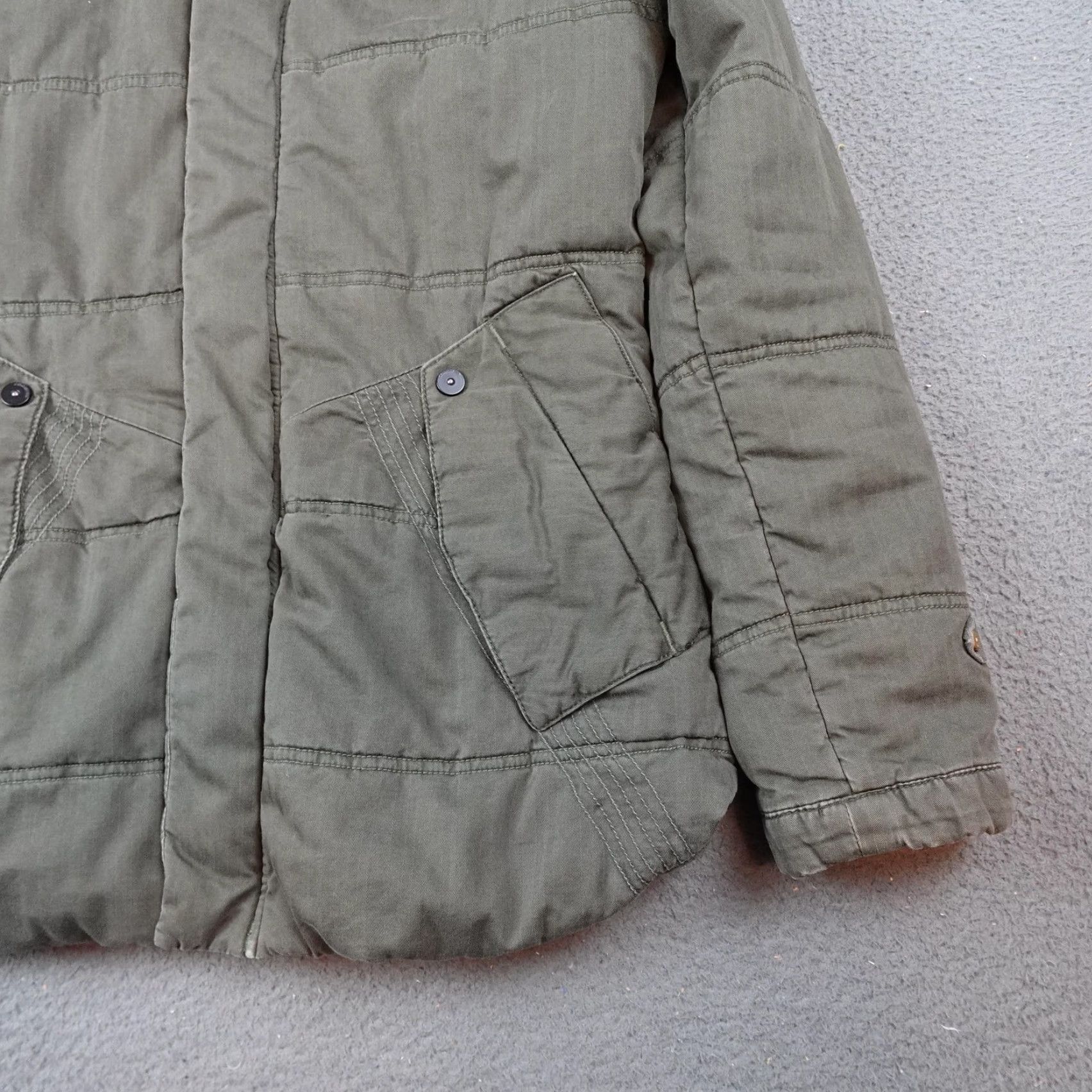 Vintage G Star Raw Denim 3301 Jacket Womens Medium Green Canvas Quilted Puffer Insulated Size M / US 6-8 / IT 42-44 - 2 Thumbnail