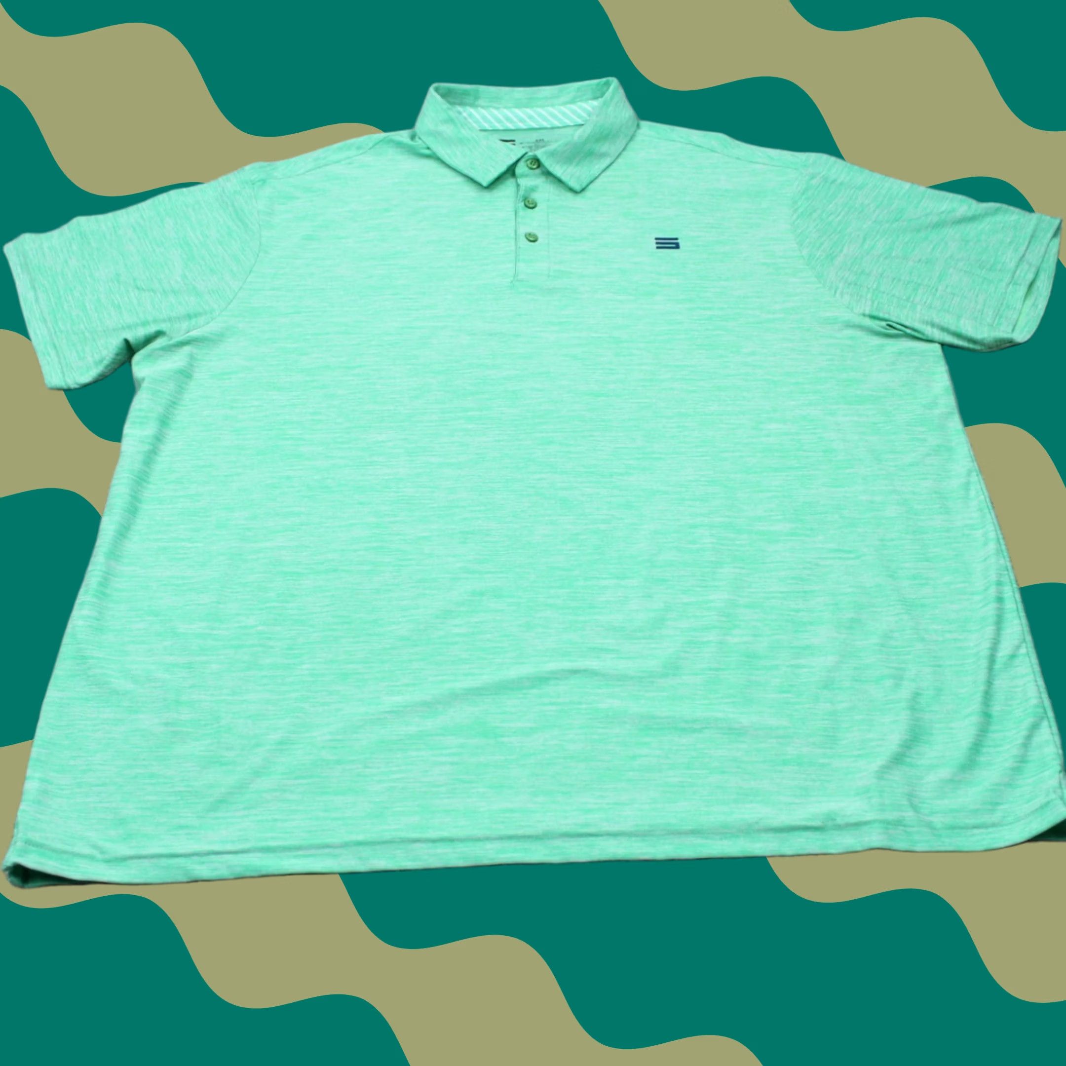 Vintage Three Sixty Six Polo Shirt Mens 3XL Green Performance Stretch S/S Polo Shirt Golf Tennis Walking Mens 3XL Green Size US XXL / EU 58 / 5 - 1 Thumbnail