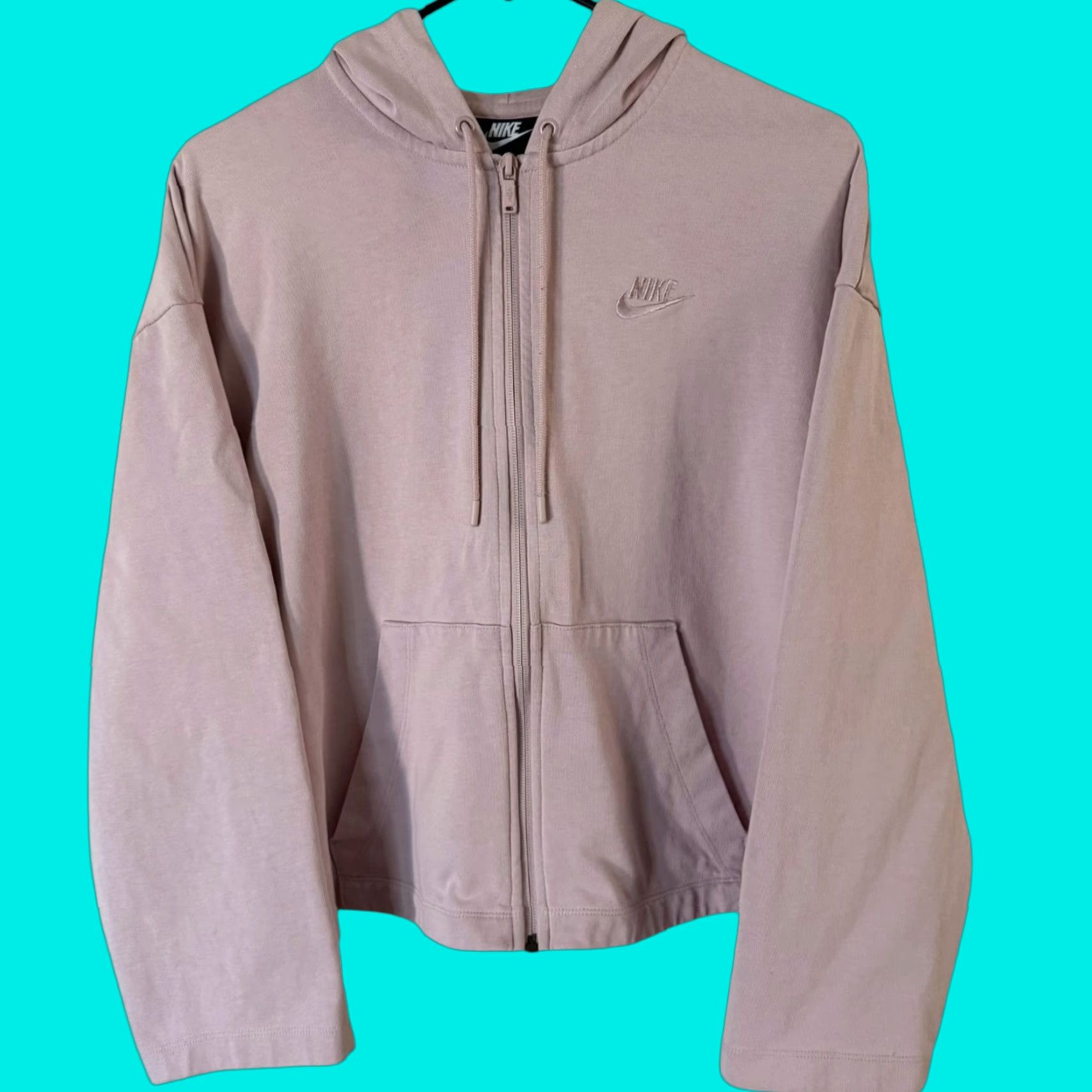 Nike Nike Sportswear Hoodie Jacket Pink Women's M Cotton Full Zip Hoodie Lightweight Logo Pockets Casual Activewear Spring Fall Winter 100% Cotton Size M / US 6-8 / IT 42-44 - 1 Thumbnail