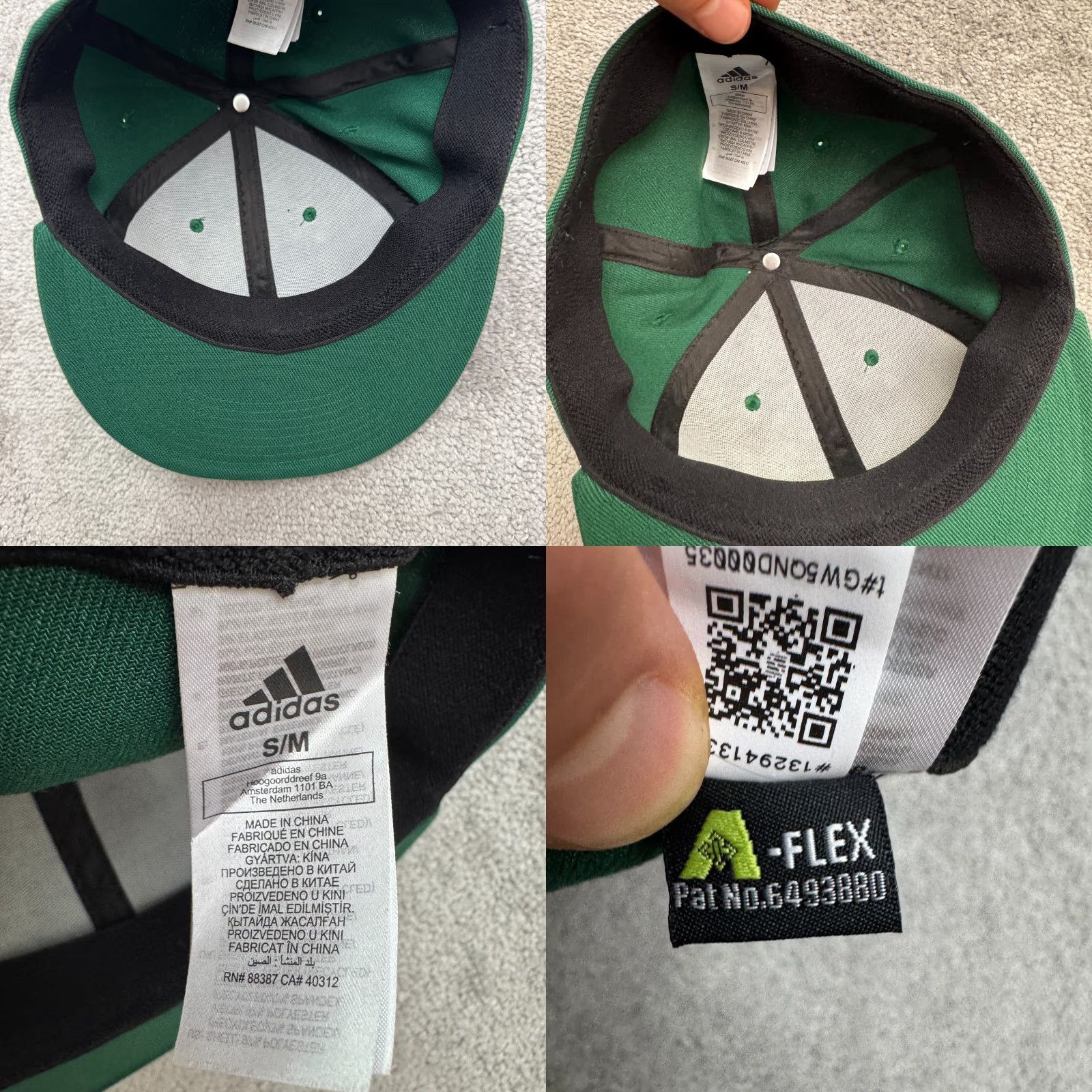 Adidas Adidas A-Flex Fitted Baseball Hat Cap Mens Small/Medium Green Active Sports NWOT Size ONE SIZE - 8 Thumbnail