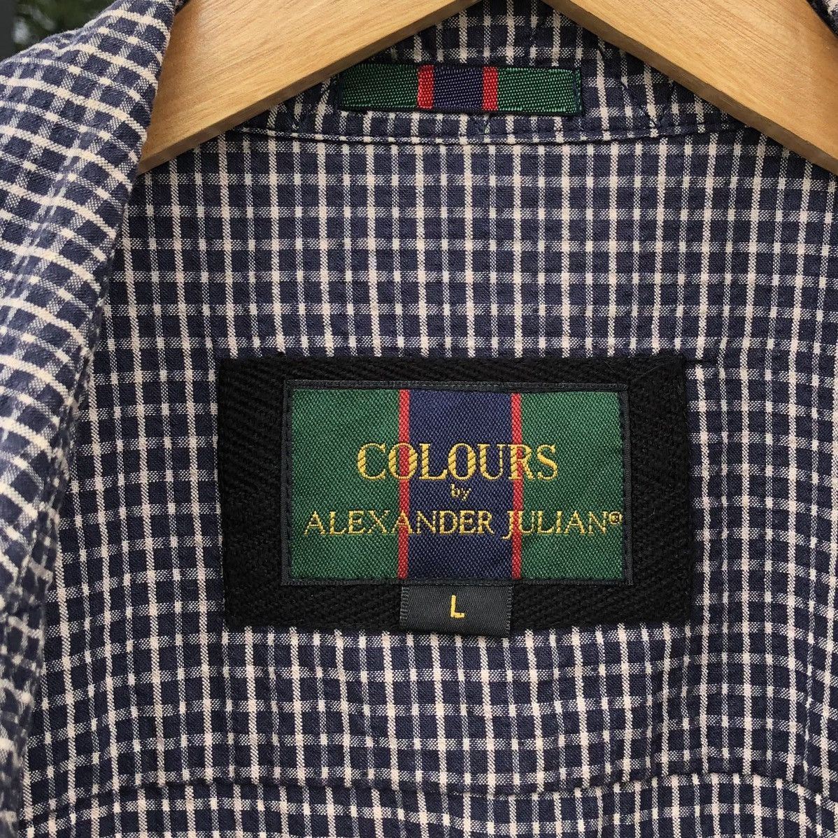 Alexander Julian Colours by Alexander Julian Checkered Cotton Bomber Jacket Size US L / EU 52-54 / 3 - 18 Thumbnail