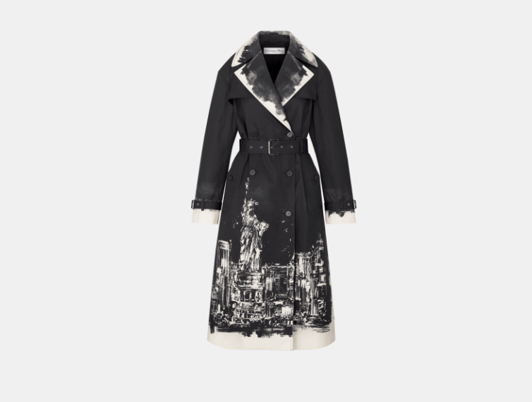 Dior o1w1db10925 447M11 Trench Coat in Black/White Size L / US 10 / IT 46 - 1 Thumbnail