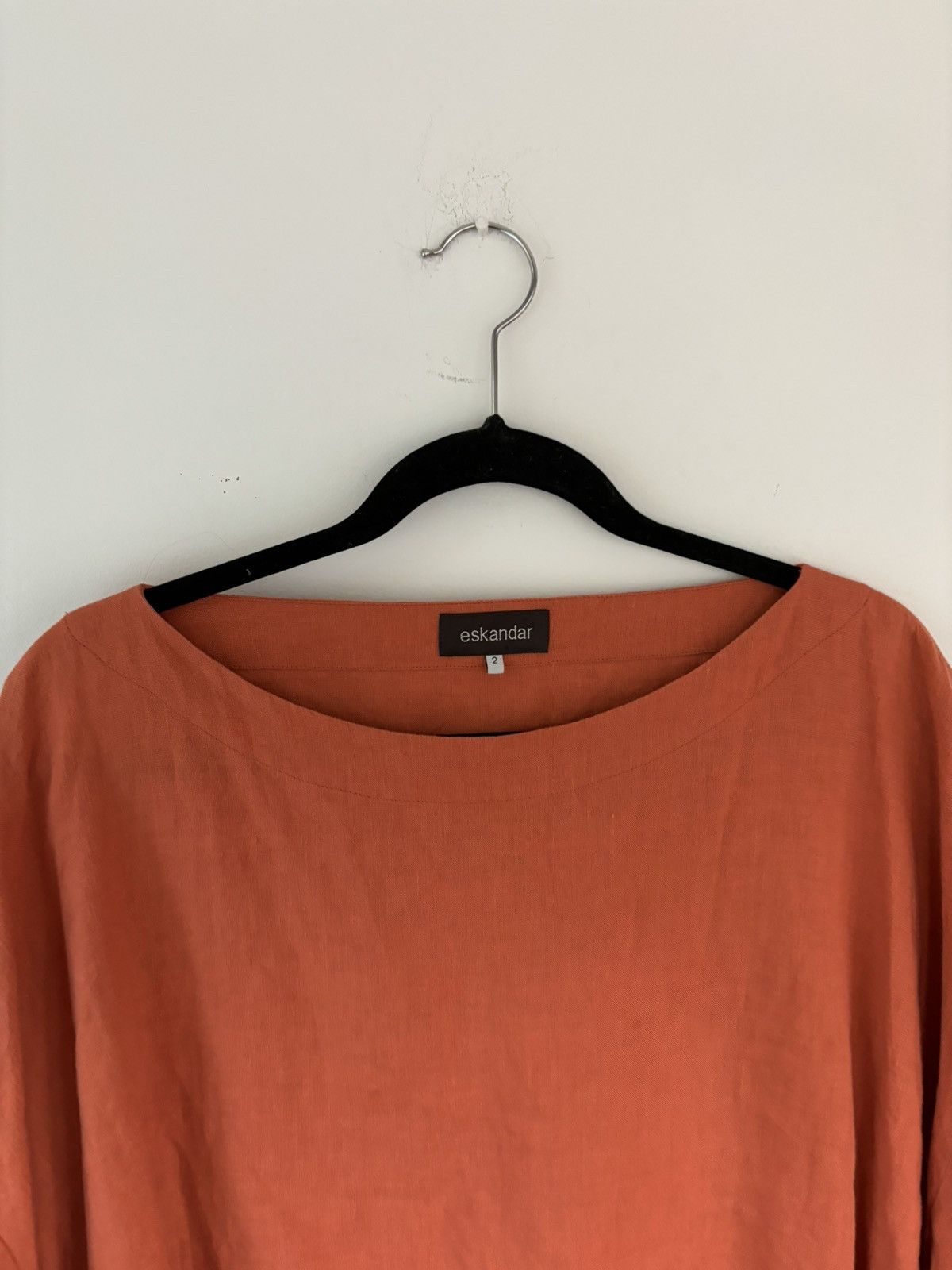 Designer × Vintage × eskandar Eskandar Linen Smock Pullover Boat Neck Shirt Oversized Long Size ONE SIZE - 3 Thumbnail