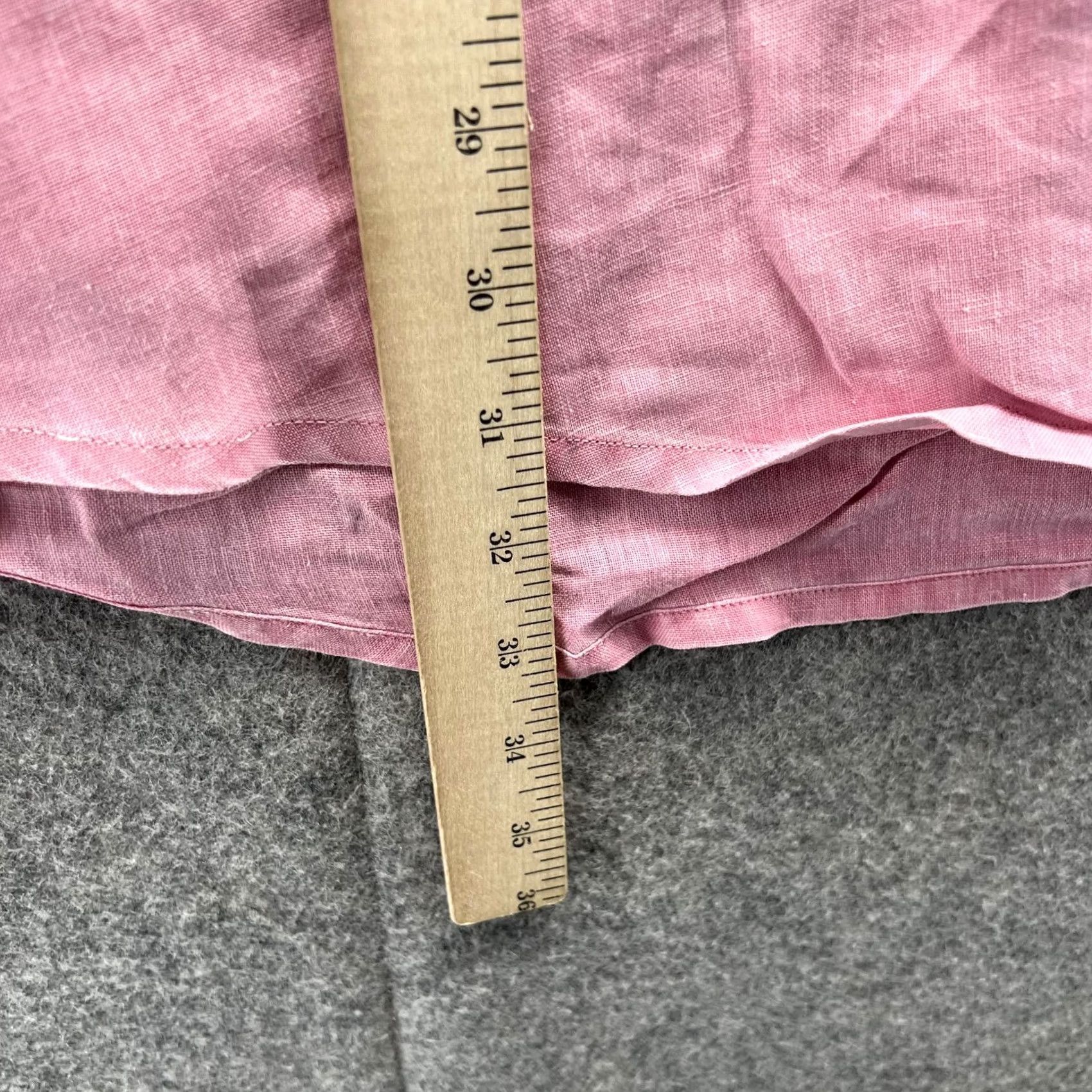 Pinko Indigo Palms Shirt Men XL Adult Pink Linen Button-Down Casual Preppy Striped? No Solid Pink Size US XL / EU 56 / 4 - 7 Thumbnail