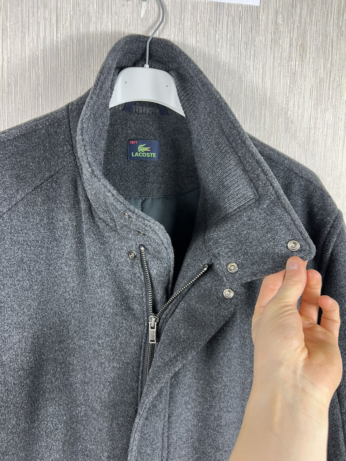 Lacoste Vintage Lacoste wool zip coat jacket metal logo crocodile Size US XL / EU 56 / 4 - 18 Thumbnail