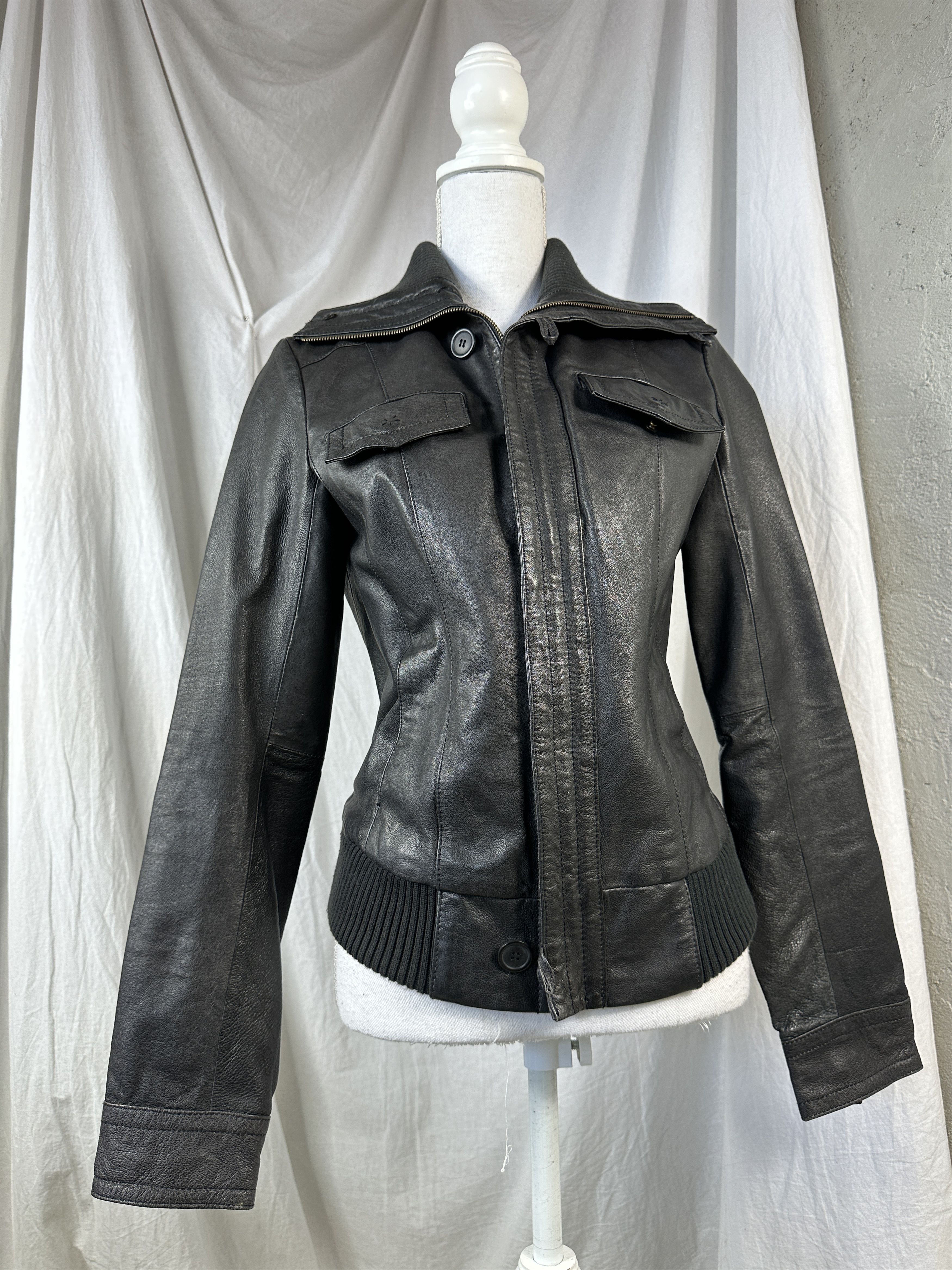 Vintage Vintage Biker Leather Jacket Size S / US 4 / IT 40 - 3 Thumbnail
