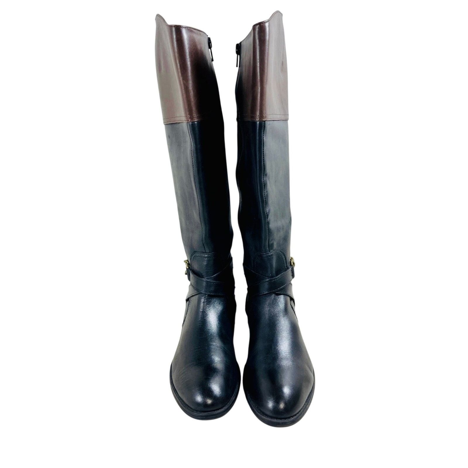 Ralph Lauren RALPH LAUREN Black Brown Leather Knee High $225 Menna Boot 9 Size US 9 / IT 39 - 11 Thumbnail