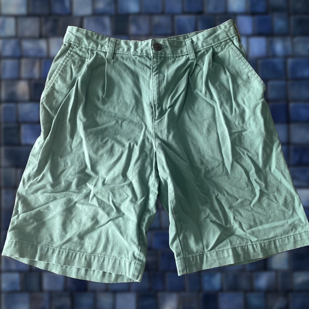 Lands' End Lands' End Cotton Twill Shorts Mens 30 Green Pleated Bermuda Casual Travel Workwear Chino Size US 30 / EU 46 - 1 Thumbnail