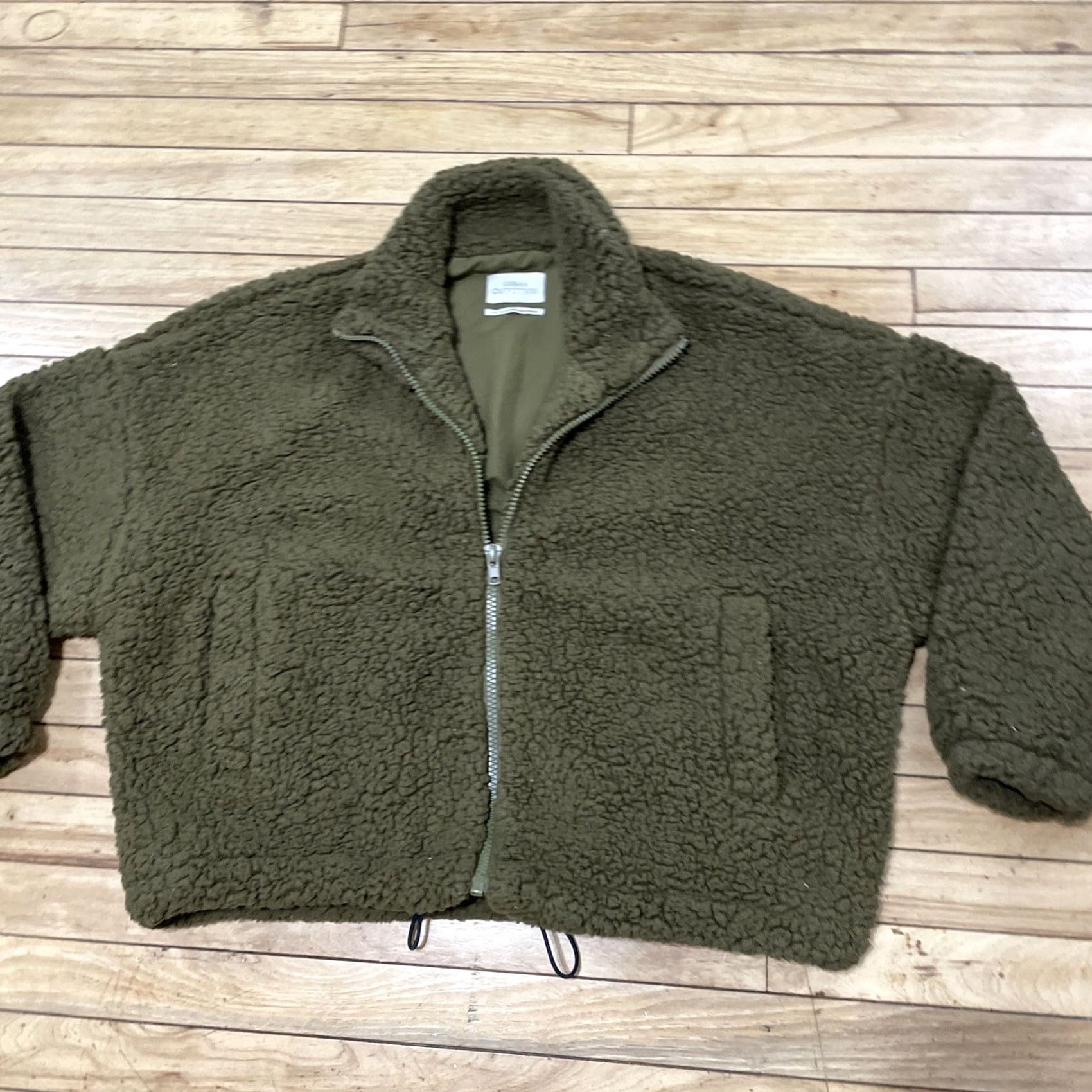 Urban Outfitters Urban Outfitters Sherpa Fleece Crop Jacket Women L Green Deep Pile Boho Outdoor Crop Jacket Size L / US 10 / IT 46 - 4 Thumbnail