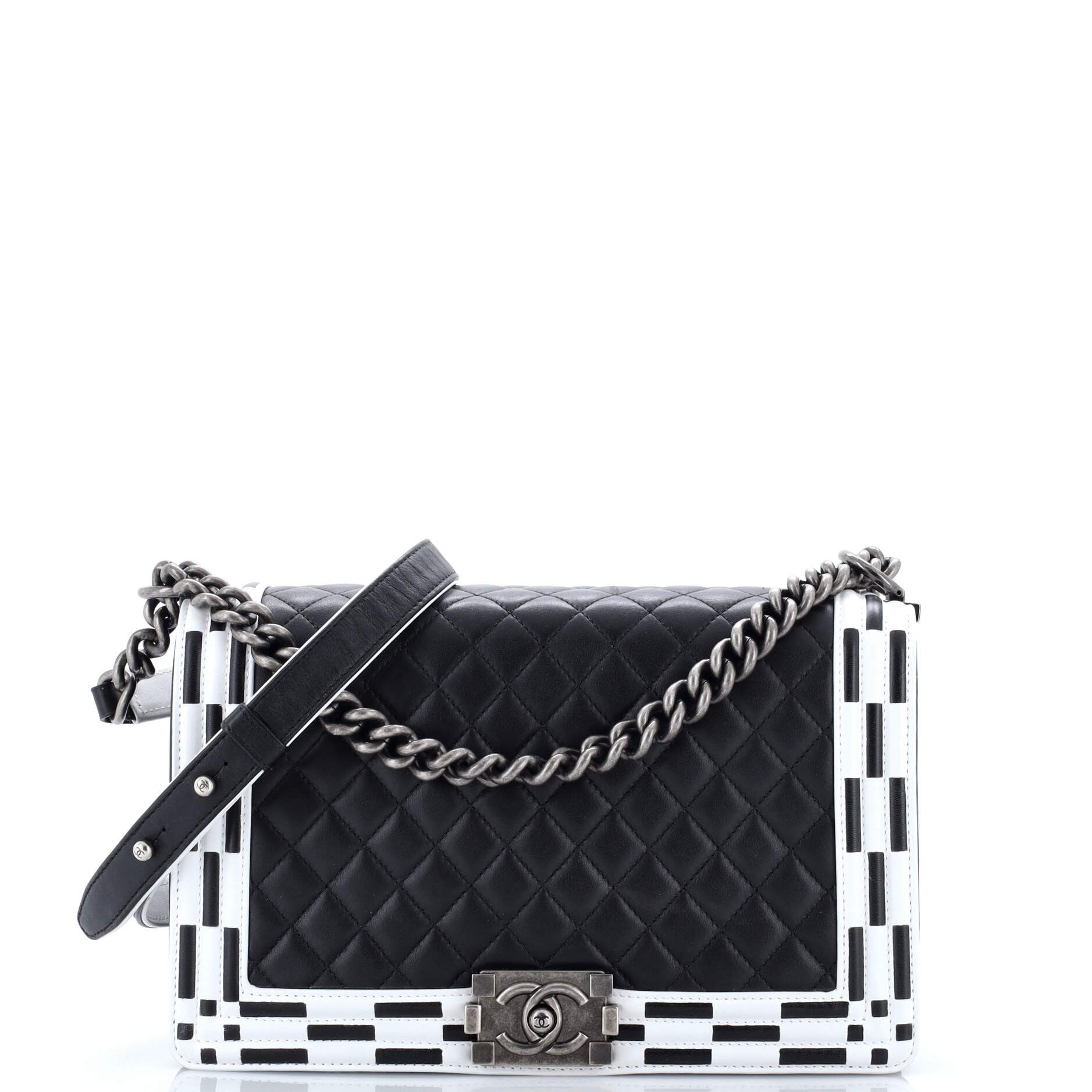 Chanel Checkerboard Trim Boy Flap Bag Size ONE SIZE - 1 Thumbnail