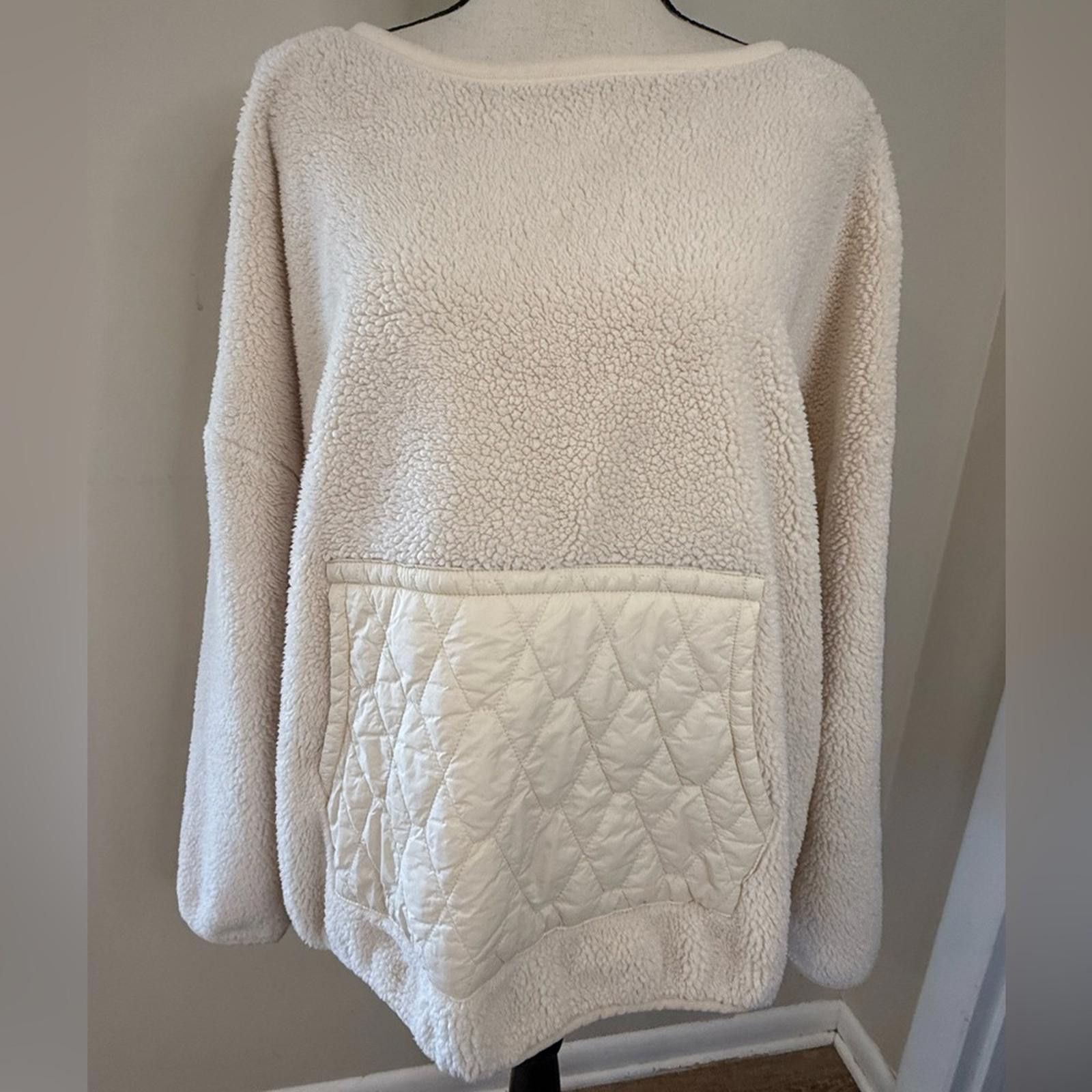 Other JoyLab cream Sherpa jacket quilted kangaroo pocket SZ XXL Size XXL / US 16-18 / IT 52-54 - 1 Thumbnail