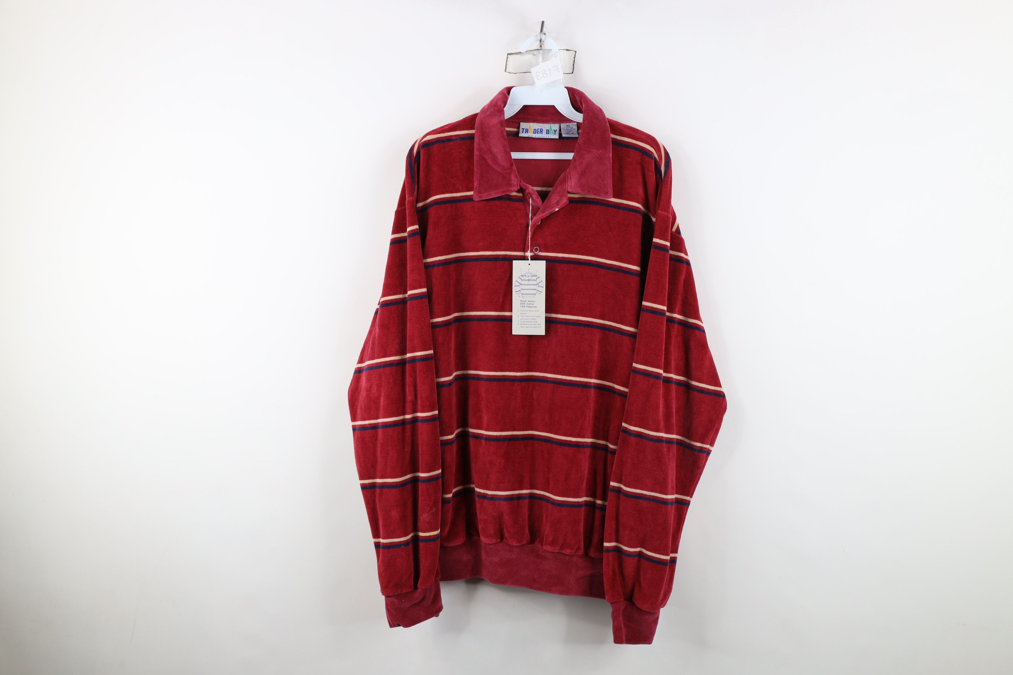 Vintage Deadstock Vintage 70s Streetwear Striped Rugby Polo Shirt Size US XL / EU 56 / 4 - 1 Thumbnail