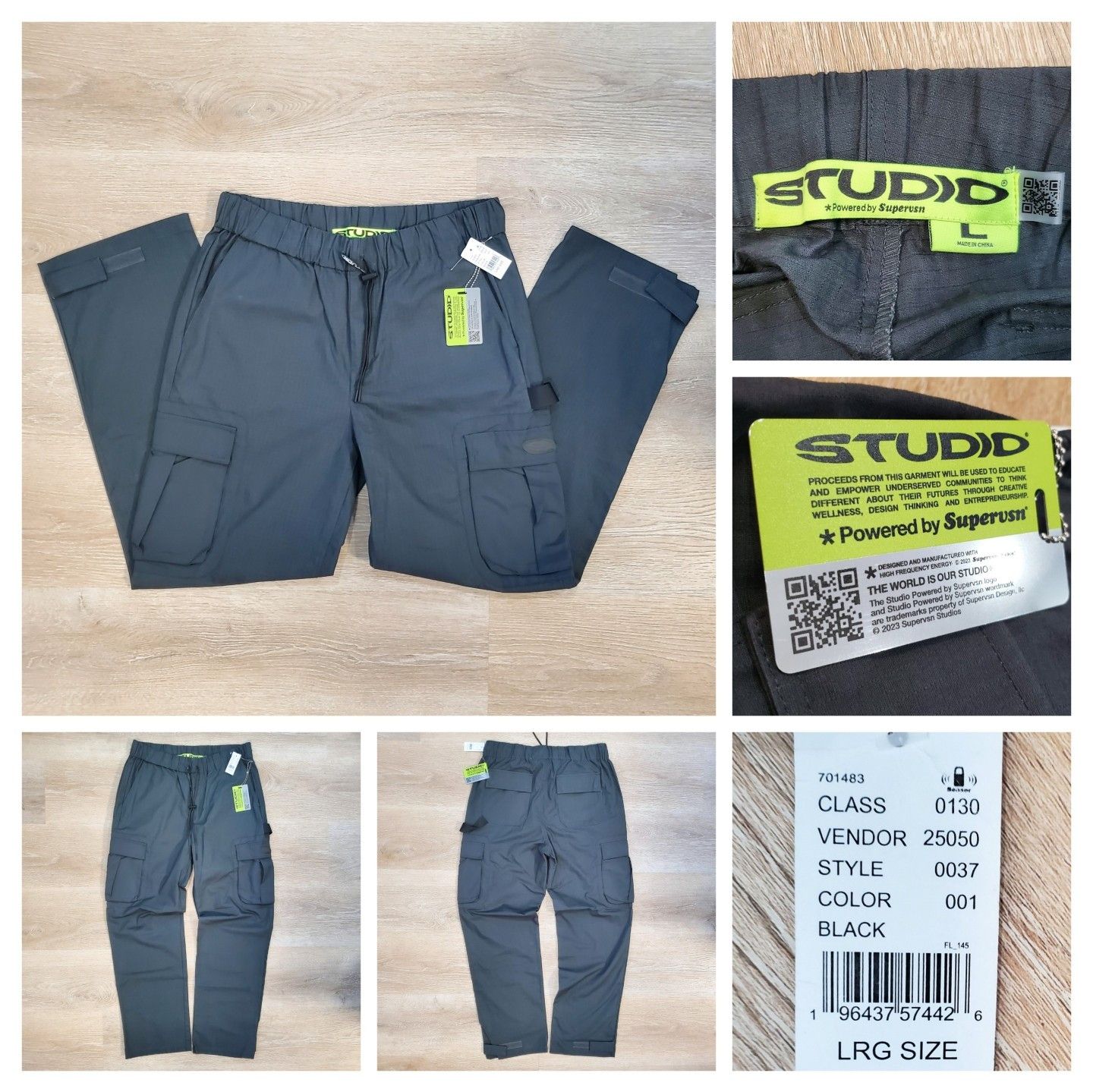 Supervsn New Supervsn Studio Baggy Ripstop Cargo Pants L Dulled Black Size US 34 / EU 50 - 1 Thumbnail