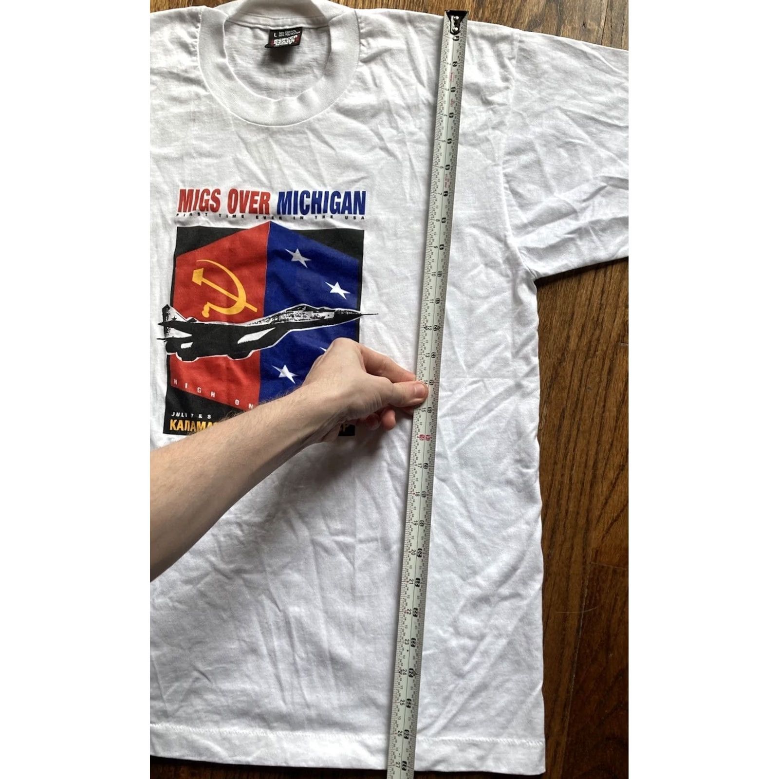 Vintage Vintage 1990s Migs Over Michigan Air Show Shirt Large USA Blue Angels Graphic Tee Size US L / EU 52-54 / 3 - 7 Thumbnail