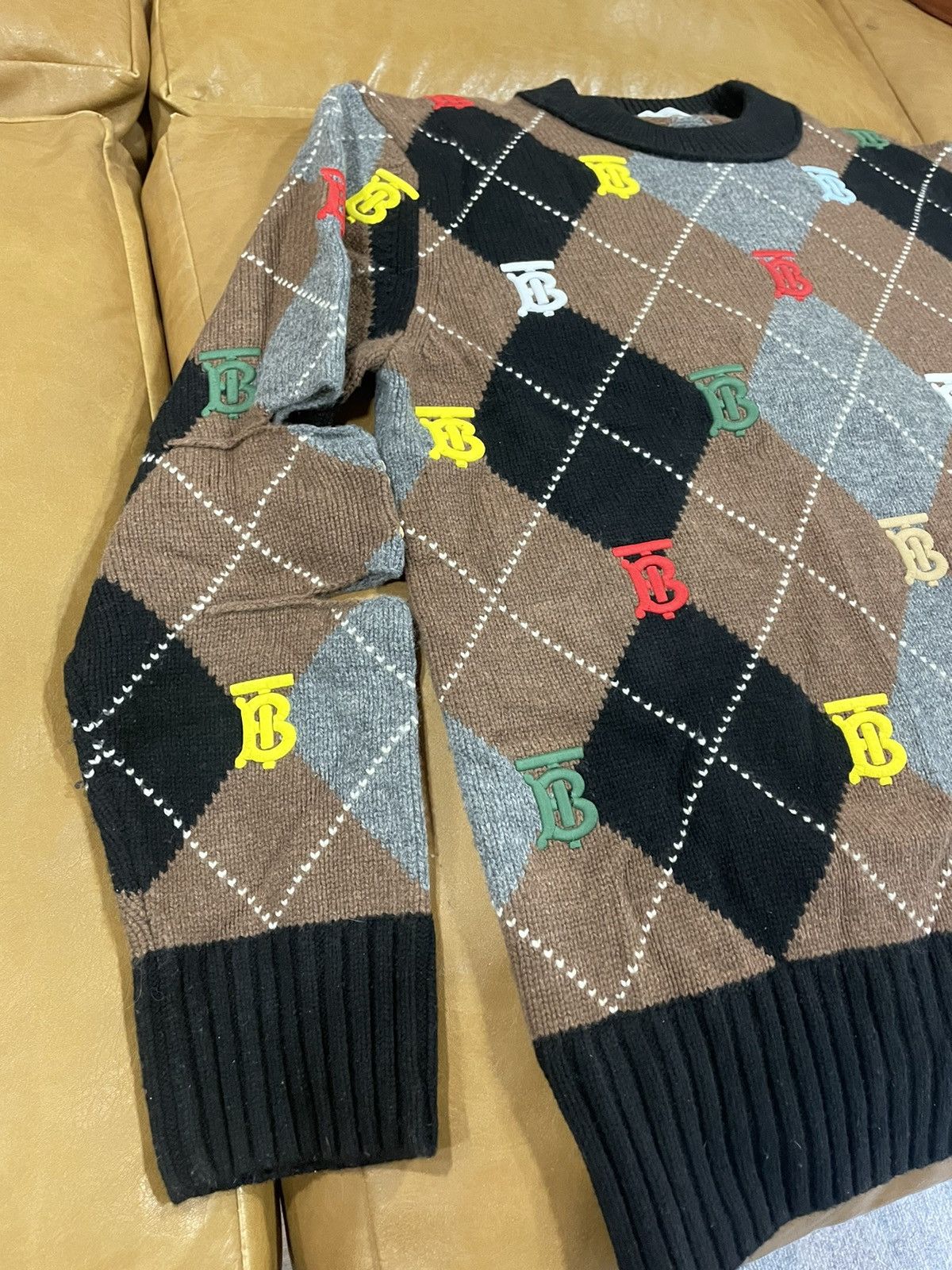 Burberry Dua Lipa’s Argyle Burberry Knit Sweater Size L / US 10 / IT 46 - 4 Thumbnail