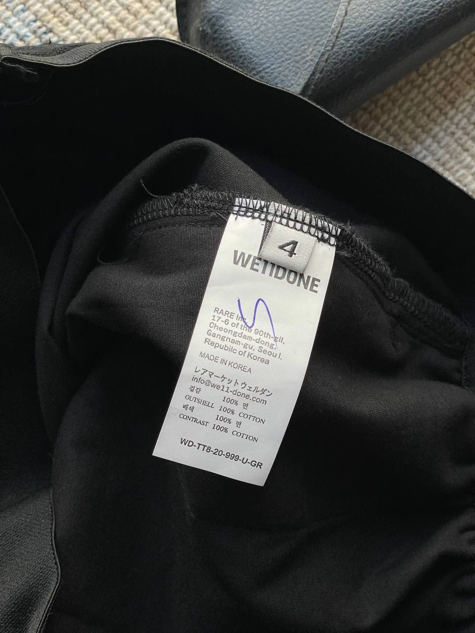 WE11DONE We11Done Stitching Black Cotton Track Oversize Fit Shorts Size US 34 / EU 50 - 9 Thumbnail