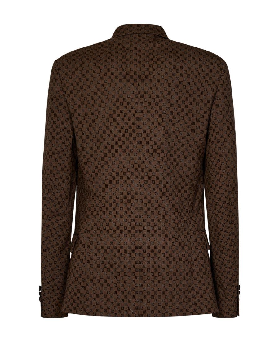 Balmain o1s1wg110125 Monogram Double-breasted Blazer in Brown Size US M / EU 48-50 / 2 - 2 Thumbnail