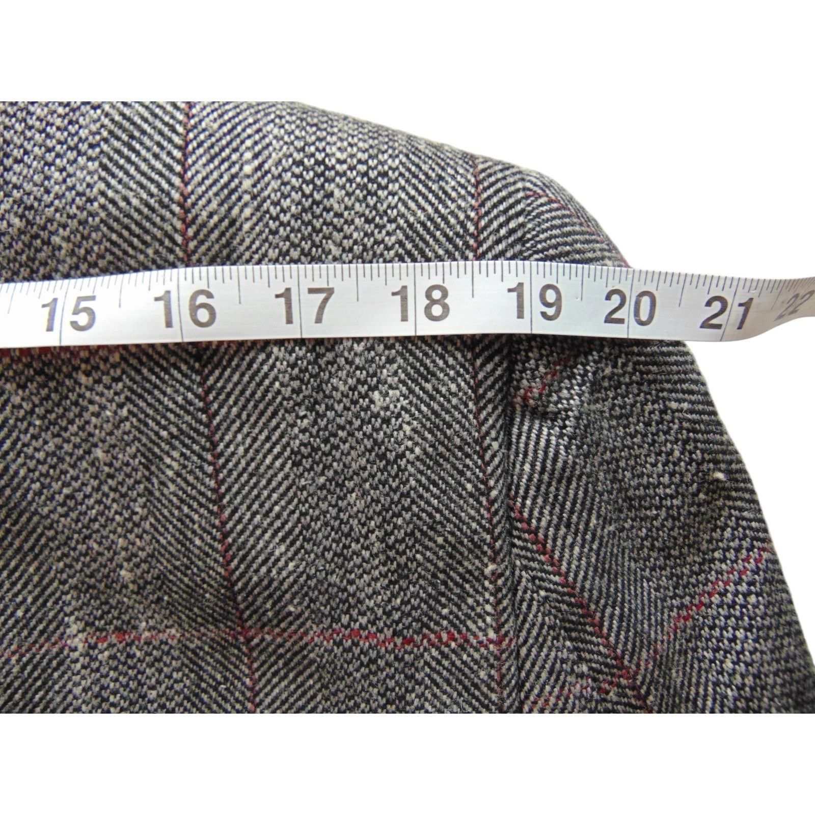 Burberry Burberrys Vintage Tweed Windowpane Blazer 42 Gray Size 42R - 15 Thumbnail